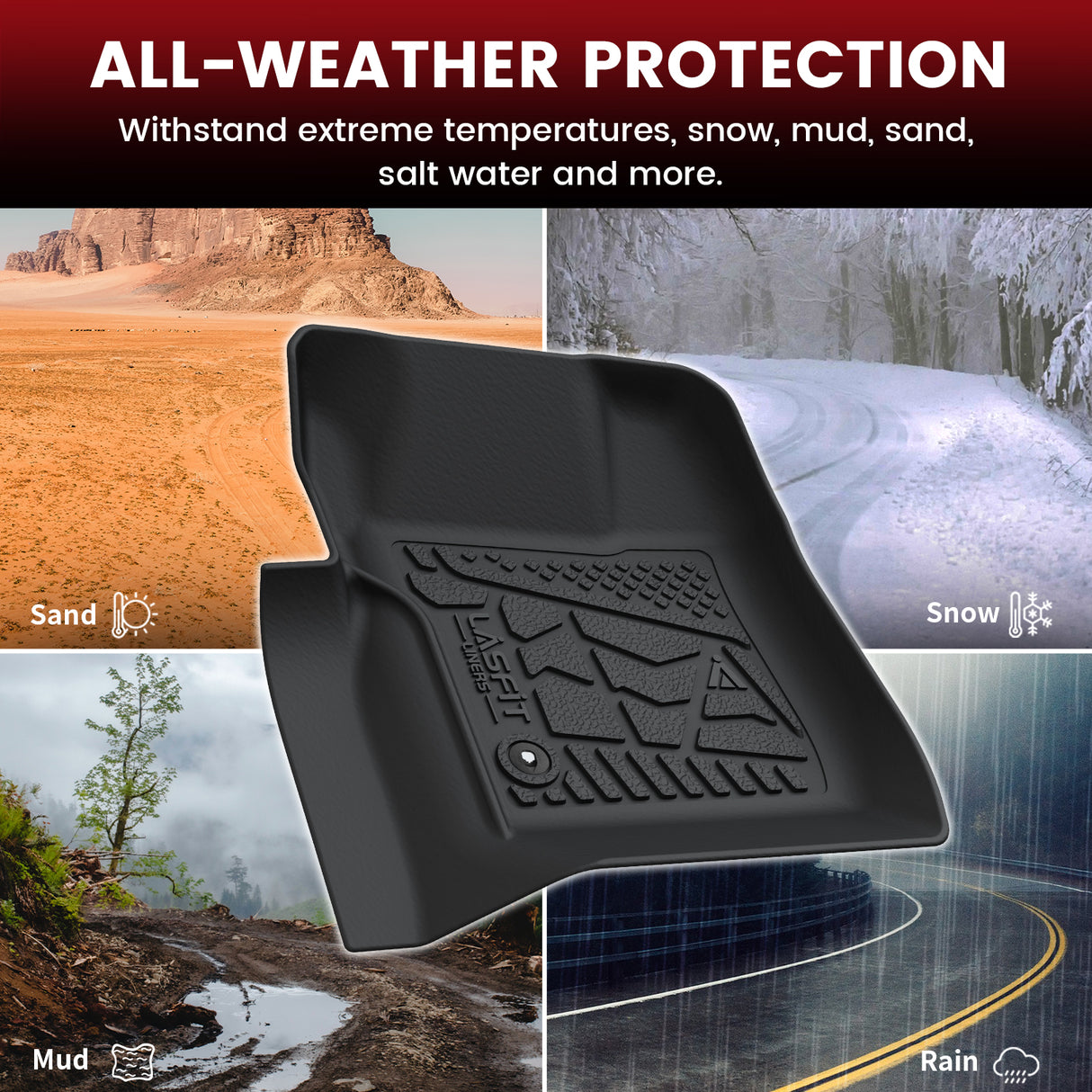 1999-2007 Ford F-250 F-350 F-450 F-550 Super Duty 1st & 2nd Floor Mats All Weather Protection