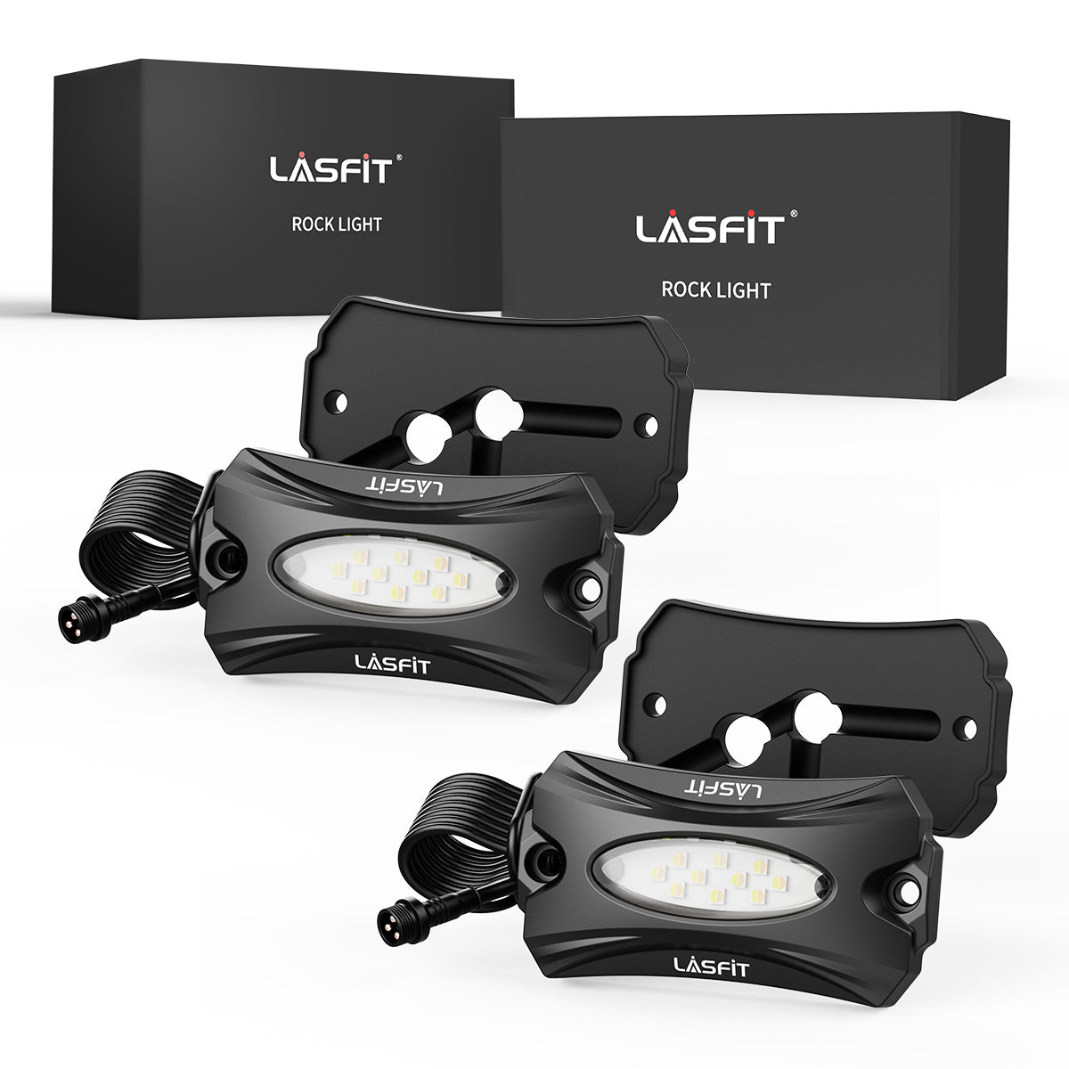Lasfit Off-Road Switchback LED Rock Lights Kit White & Amber