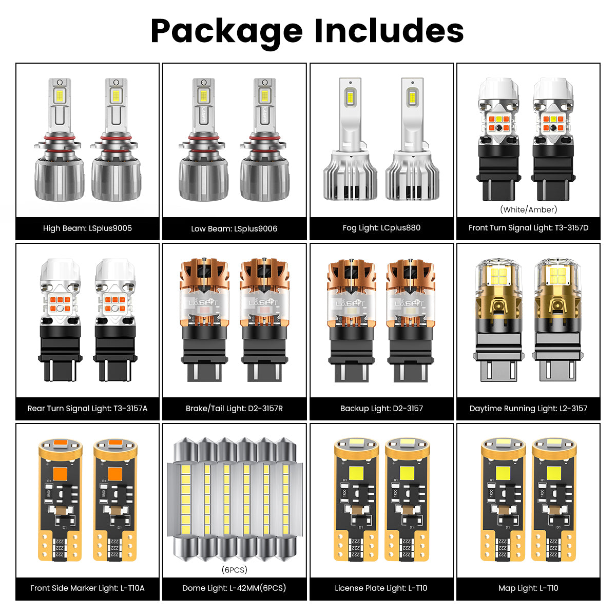 Lasfit combo package led bulbs for 2000-2006 GMC Yukon/ Yukon XL