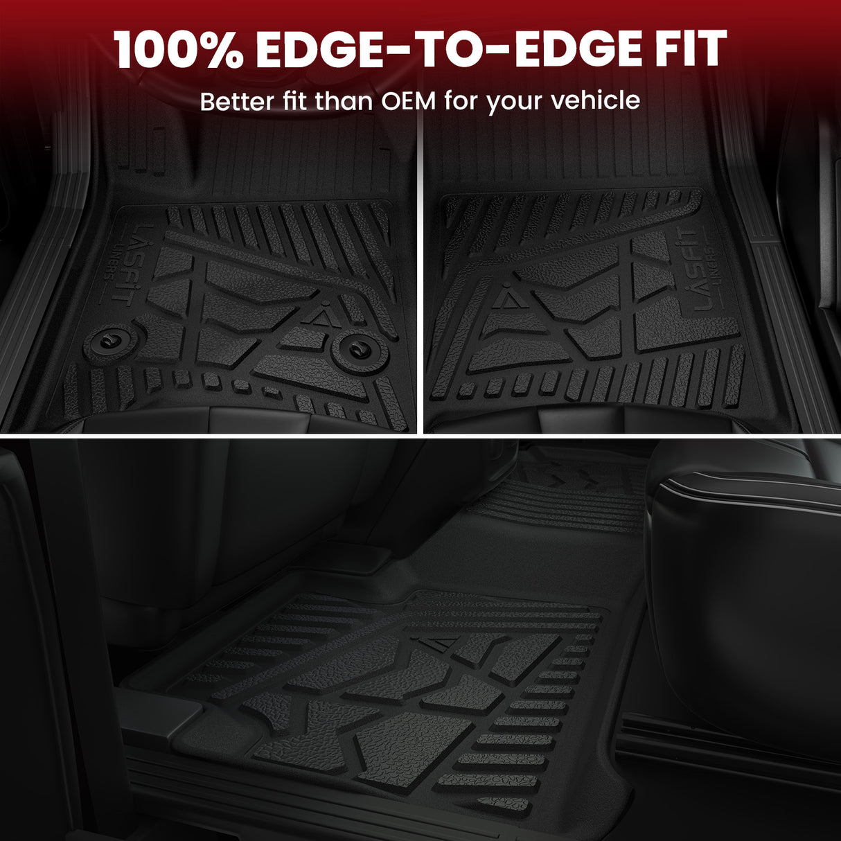 2000-2006 Cadillac Escalade ESV 1st & 2nd Row Floor Mats Edge to Edge Fit