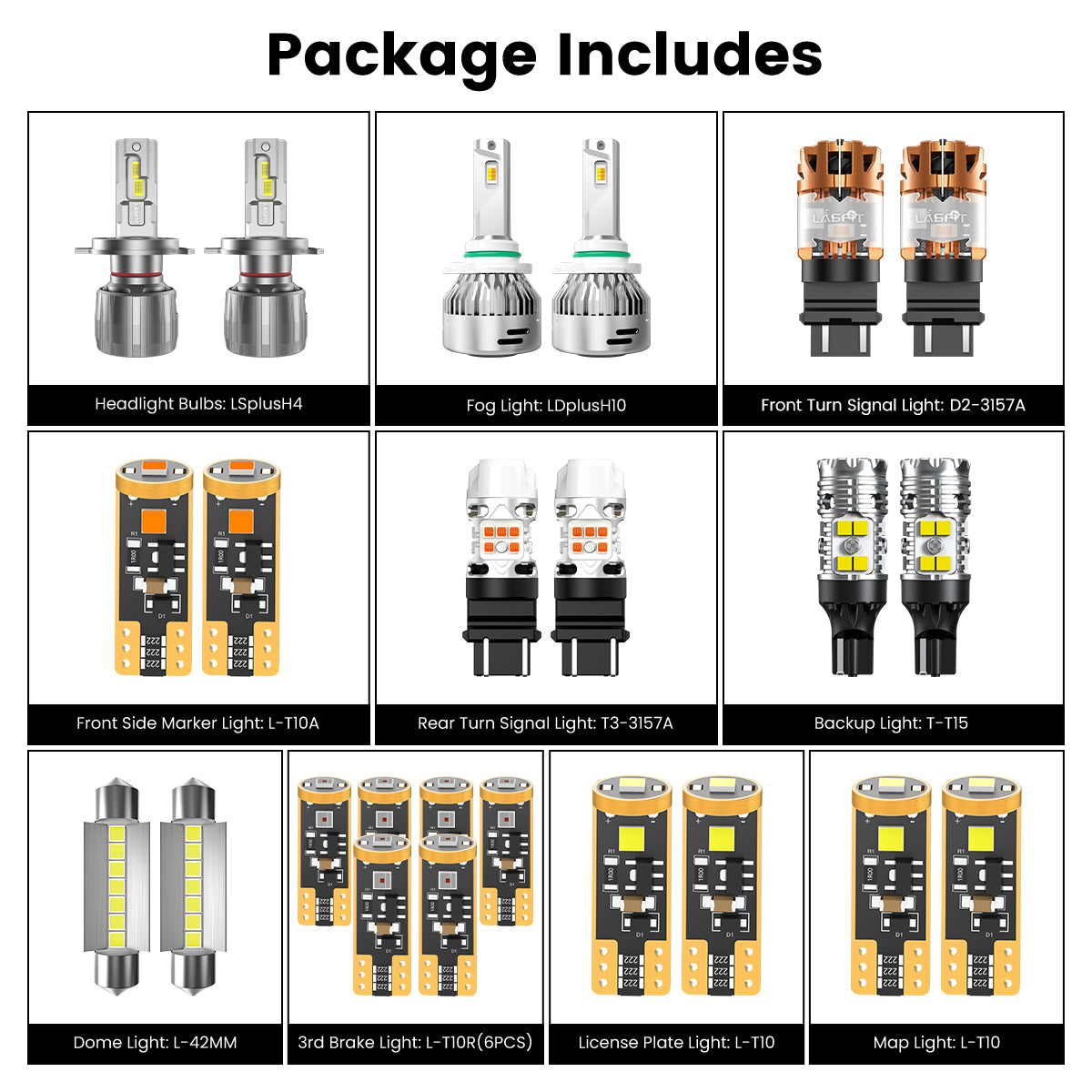 Lasfit combo package led bulbs for 2005-2011 Toyota Tacoma W/ Fog Lights