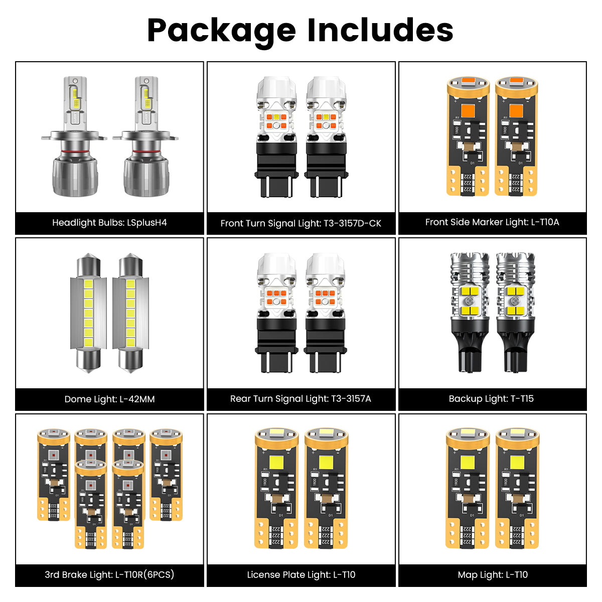 Lasfit combo package led bulbs for 2005-2011 Toyota Tacoma W/o Fog Lights