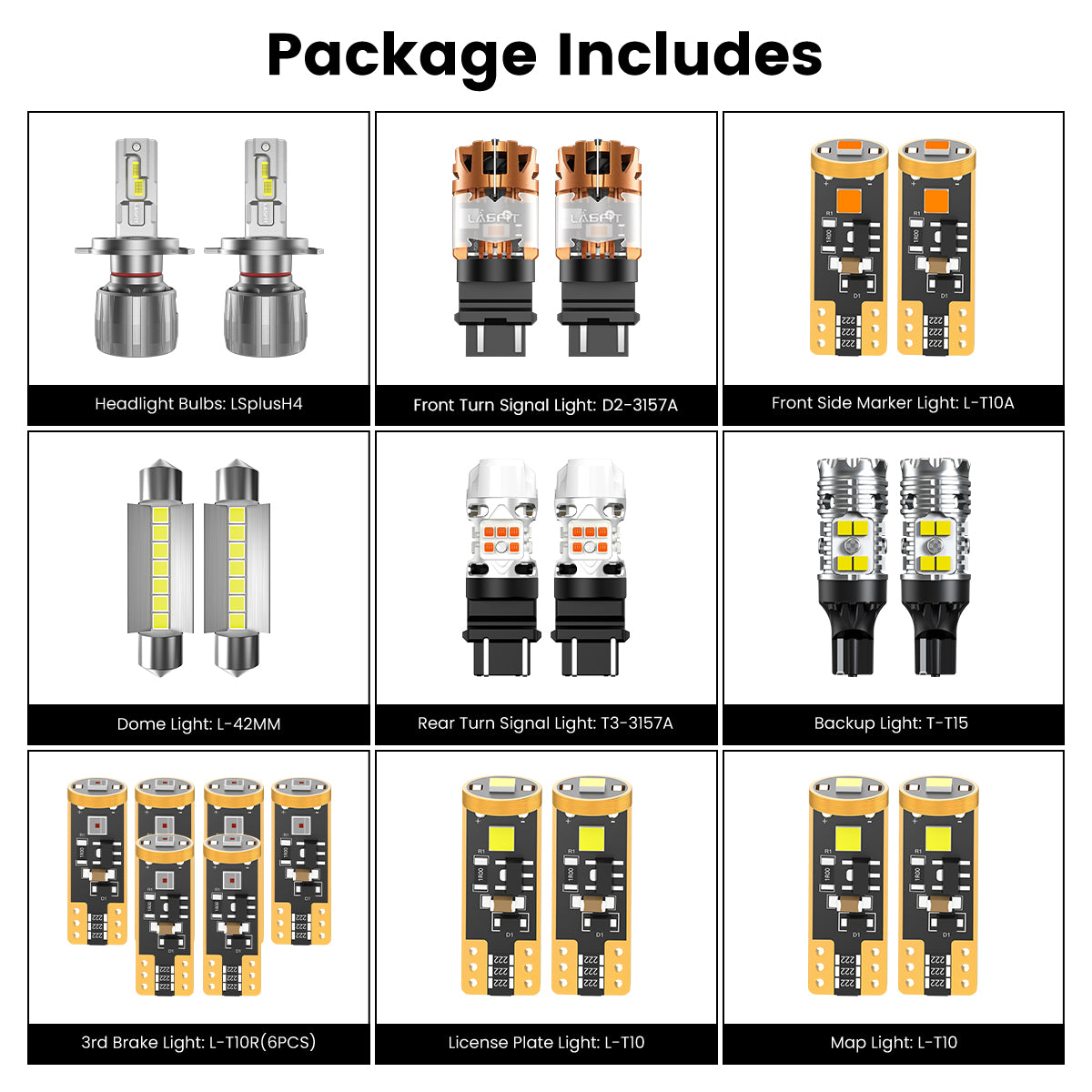 Lasfit combo package led bulbs for 2005-2011 Toyota Tacoma W/o Fog Lights