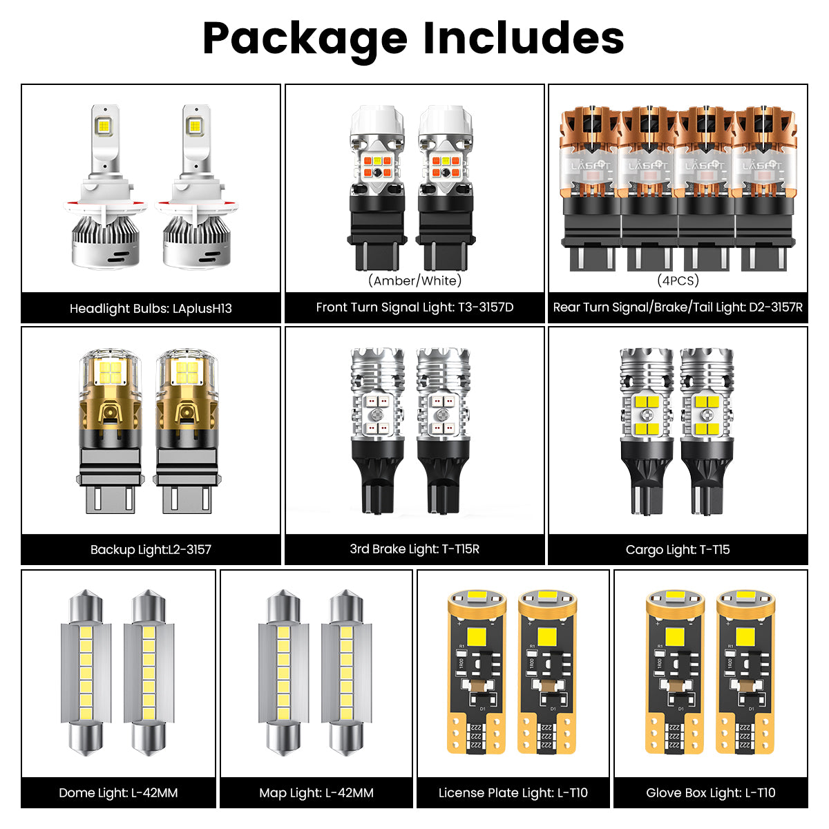 Lasfit combo package led bulbs for 2006 Ram 1500 W/o fog ligths