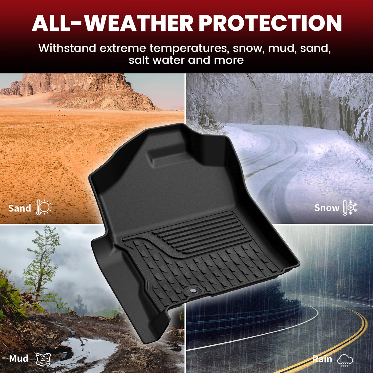 2002-2008 RAM 1500 Quad Cab Floor Mats All Weather Protection