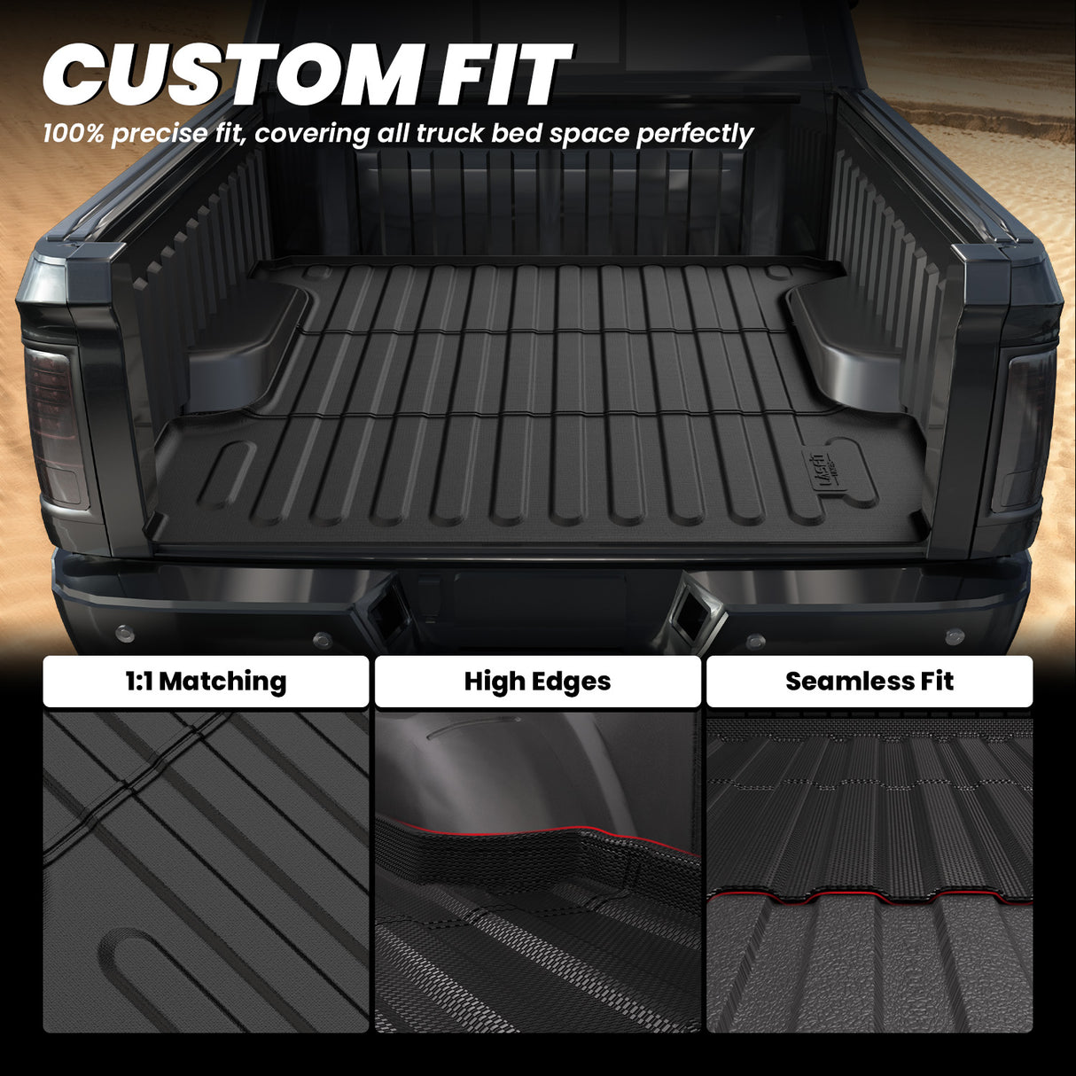Fit for 2002-2018 Ram 1500 5' 7" Box Heavy Duty Bed Mat Custom Fit