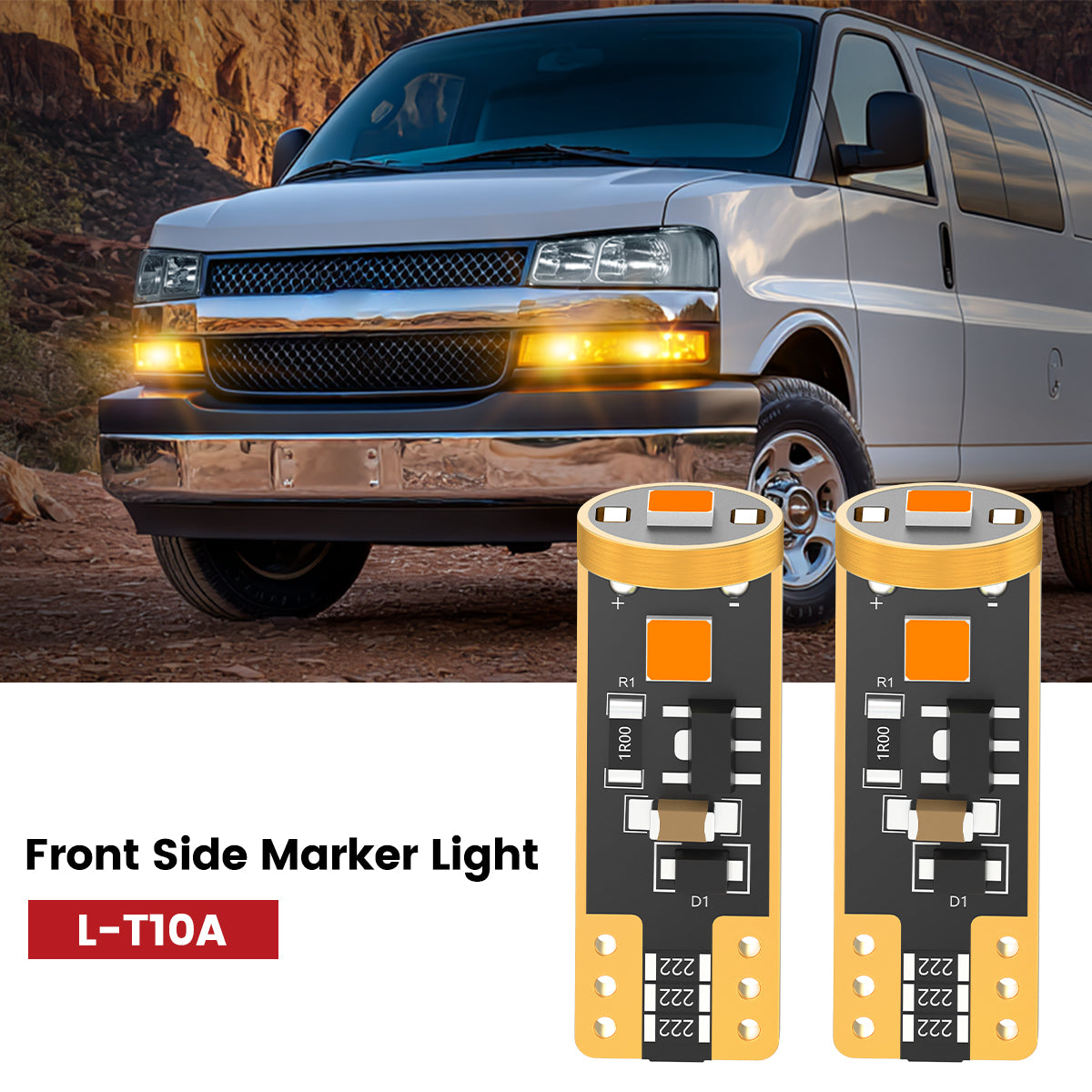 Lasfit 168 led front side marker lights fit for 2003-2025 Chevrolet Express