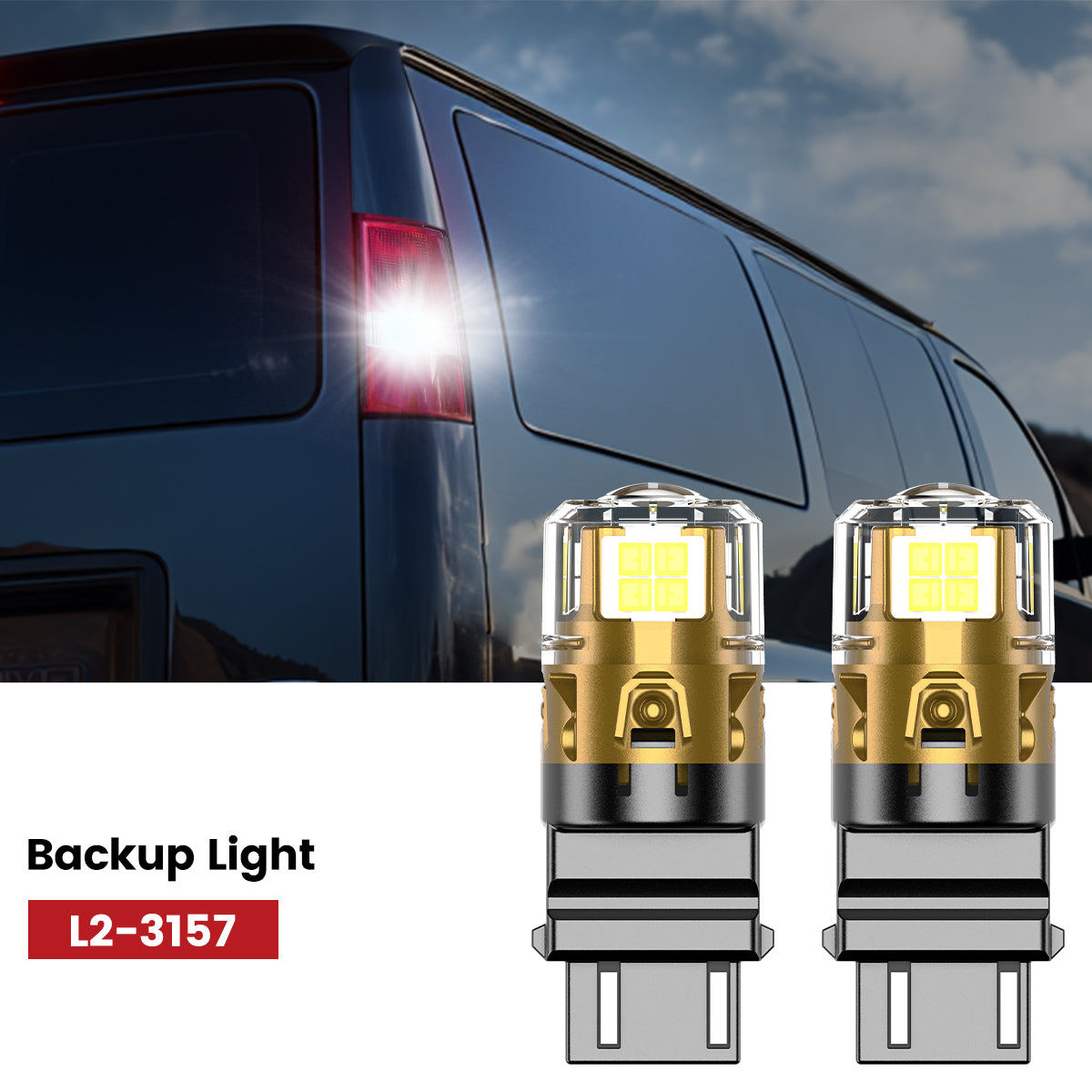 Lasfit 3157 led backup lights fit for 2003-2025 Chevrolet Express