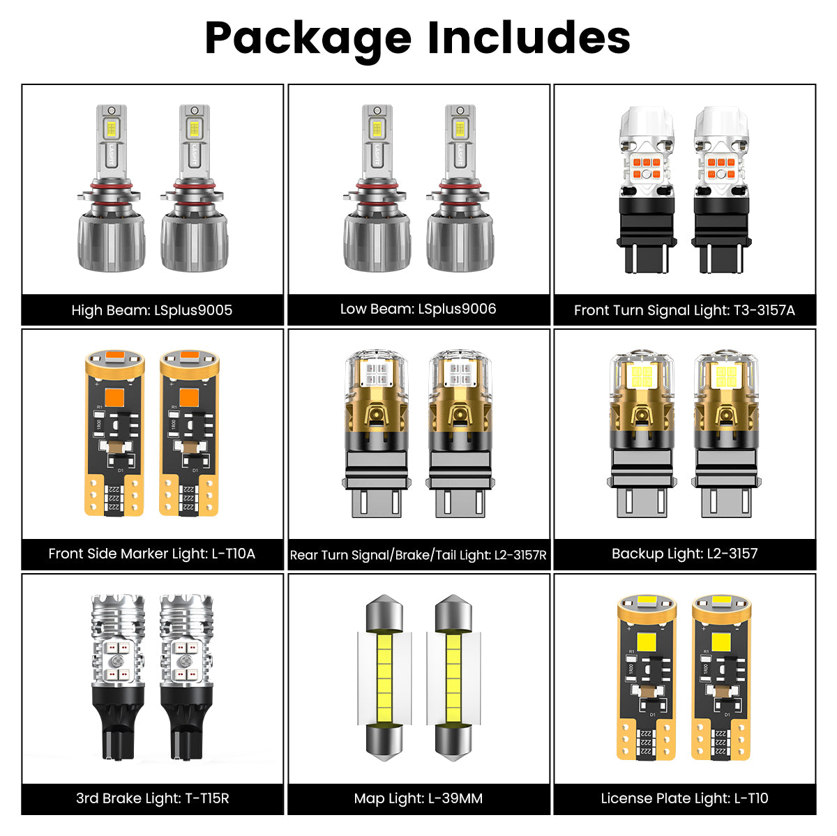 Lasfit combo package led bulbs for 2003-2025 Chevrolet Express W/ Dual Composite Headlamp