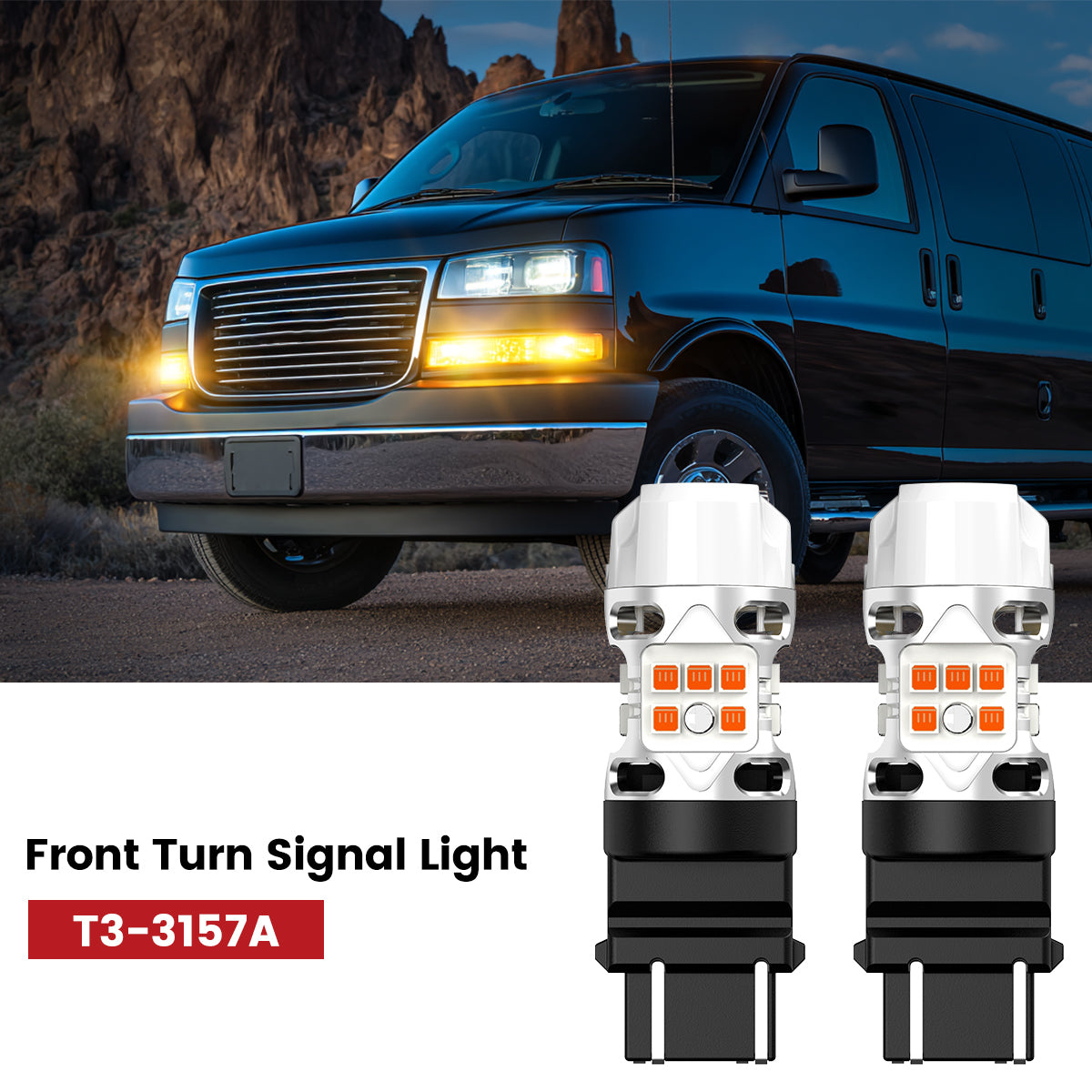 Lasfit 3157 led front turn signal lights fit for 2003-2025 GMC Savana