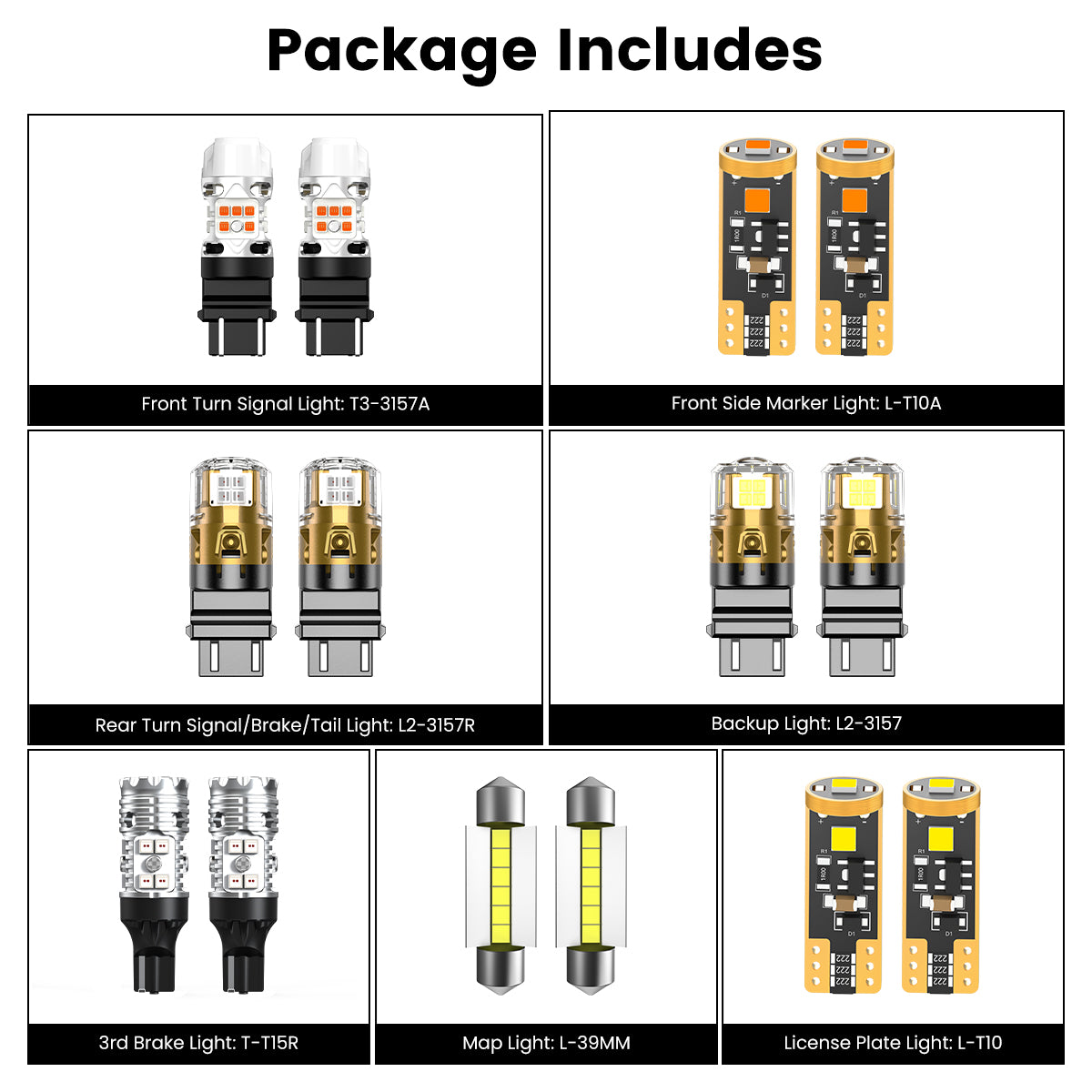 Lasfit combo package led bulbs for 2003-2025 GMC Savana W/ Sealed Beam Headlamp