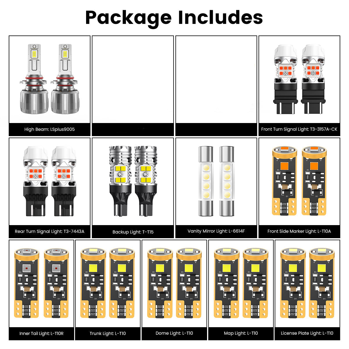 Lasfit combo package led bulbs for 2004-2010 Toyota Sienna Limited