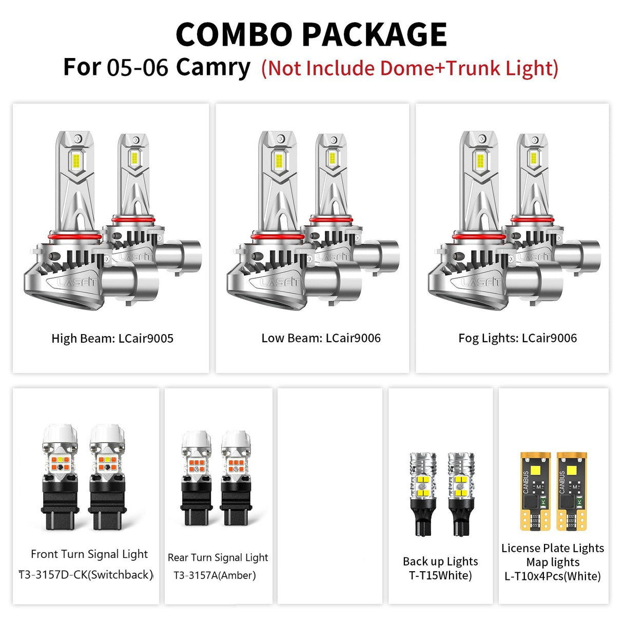 Fit for Toyota Camry 2002-2006 LED Bulbs Exterior Interior Light Bulbs Plug n Play