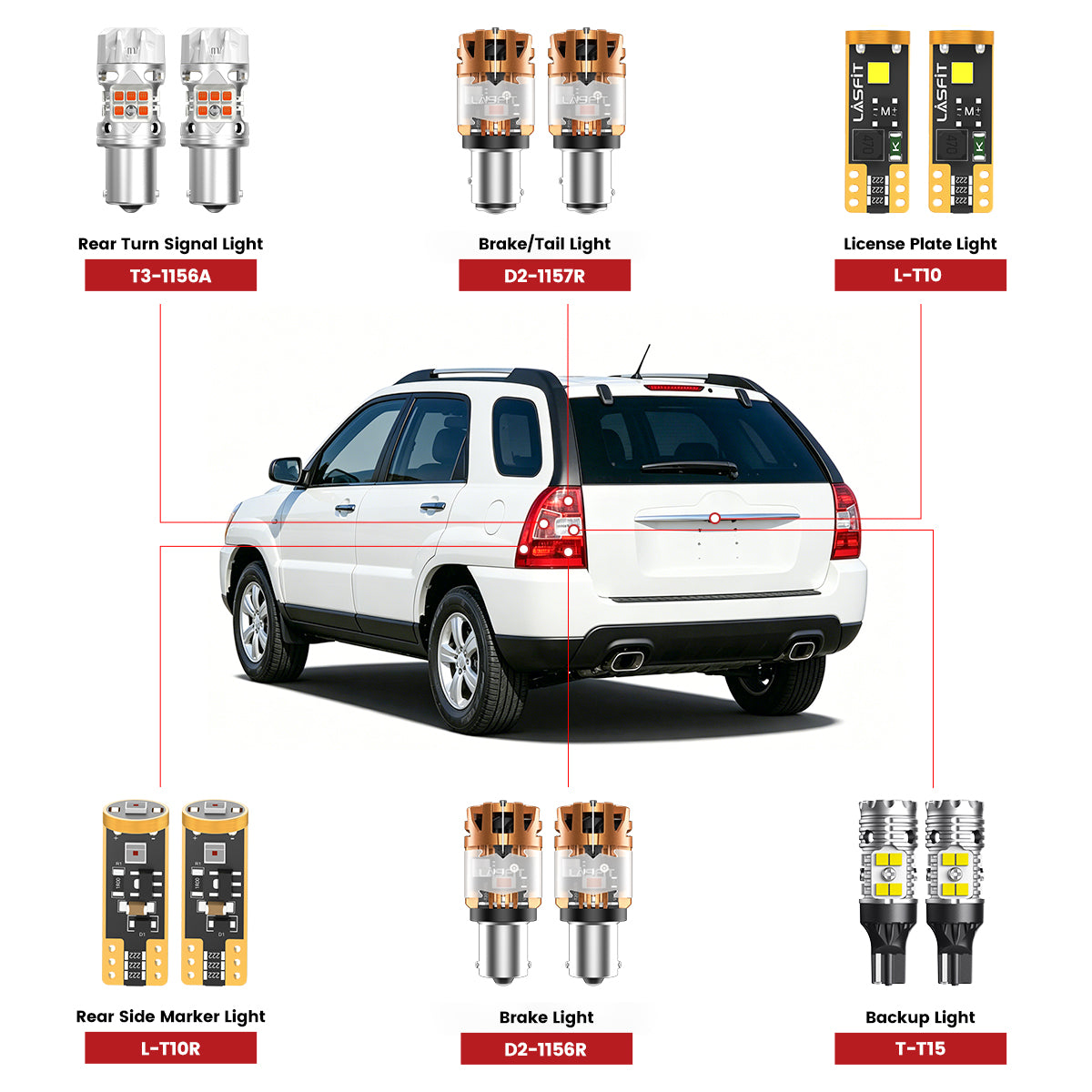 Lasfit led bulbs for 2005-2010 Kia Sportage