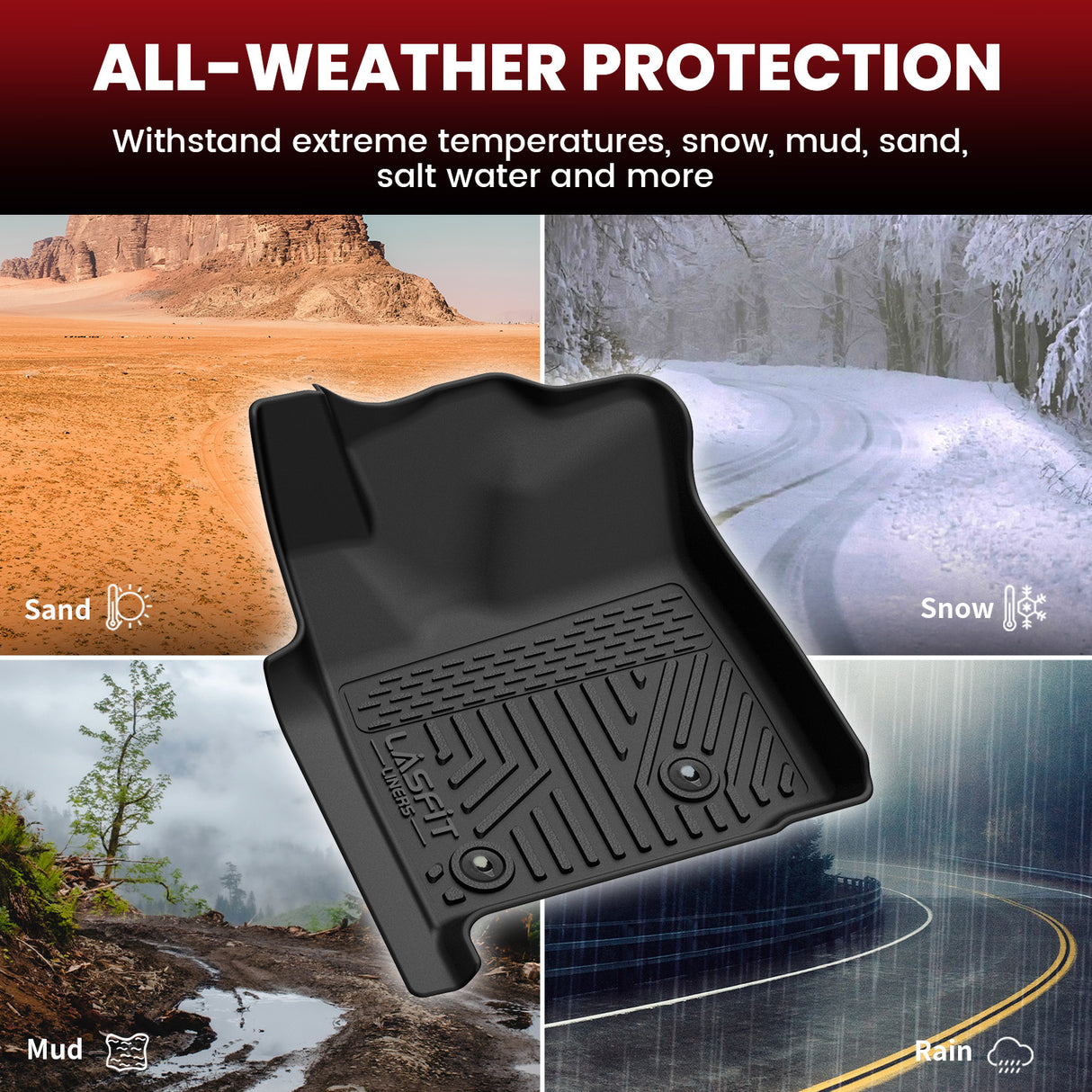 2005-2011 Toyota Tacoma Double Cab Floor Mats All Weather