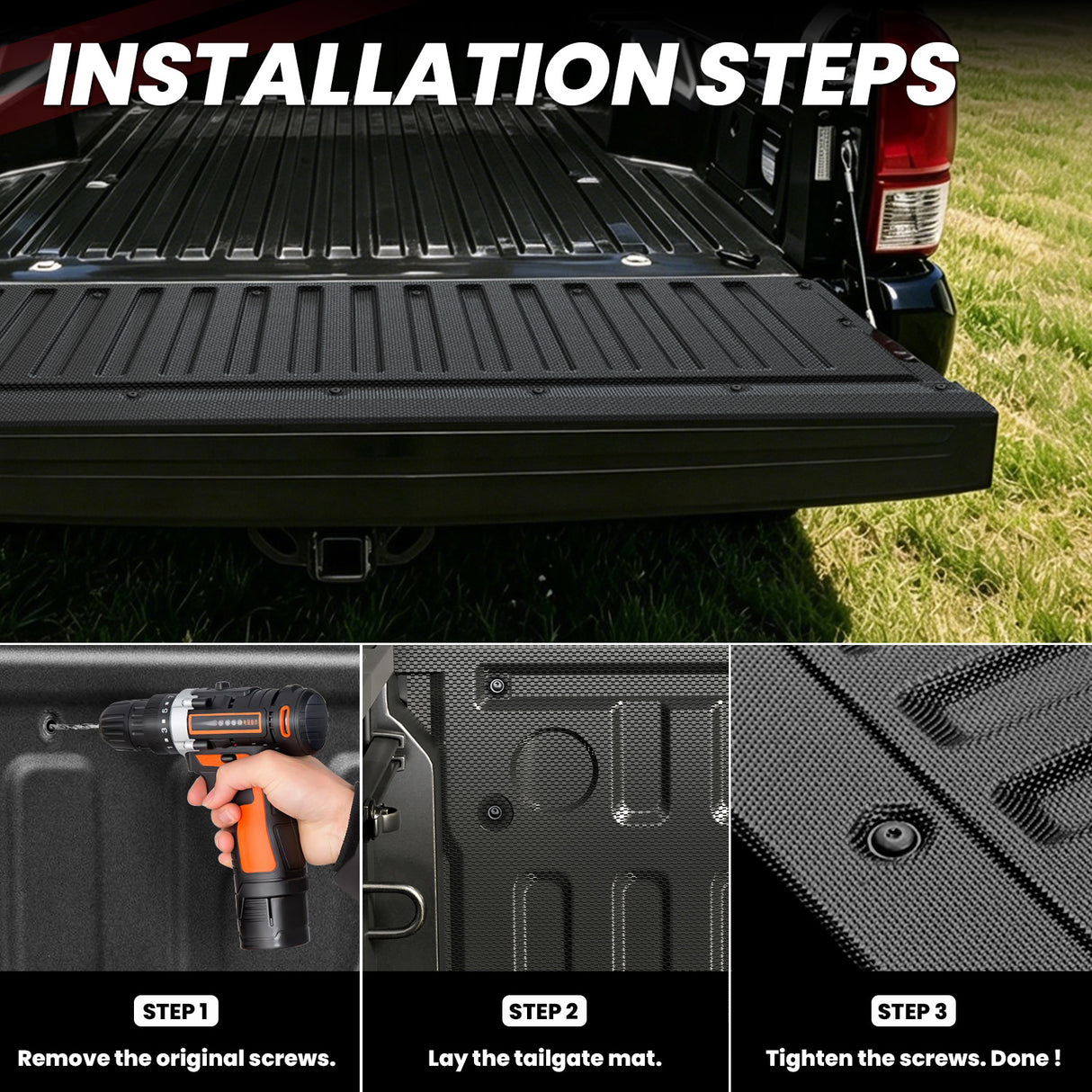 2005-2015 Toyota Tacoma Tailgate Mat Installation Steps