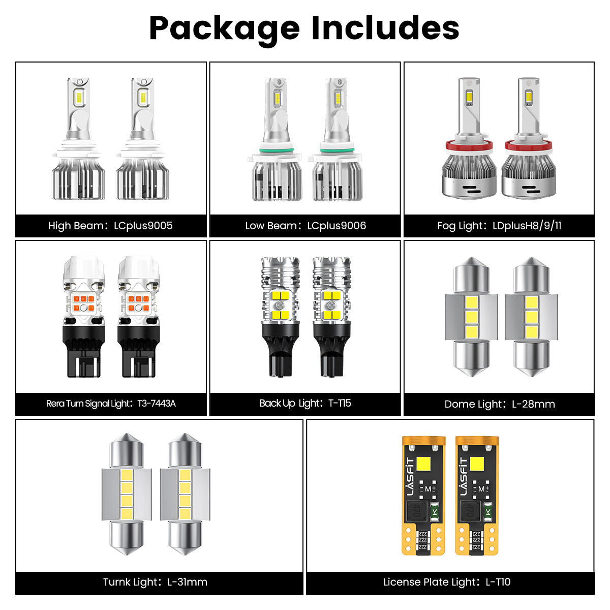 Fit for 2006-2012 Toyota RAV4 LED Bulbs 9006 9005 Interior Light Bulbs Upgrade