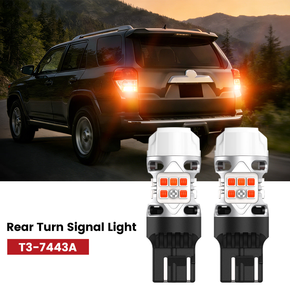 Lasfit 7443 led rear turn signal light fit for 2006-2013 Toyota 4Runner
