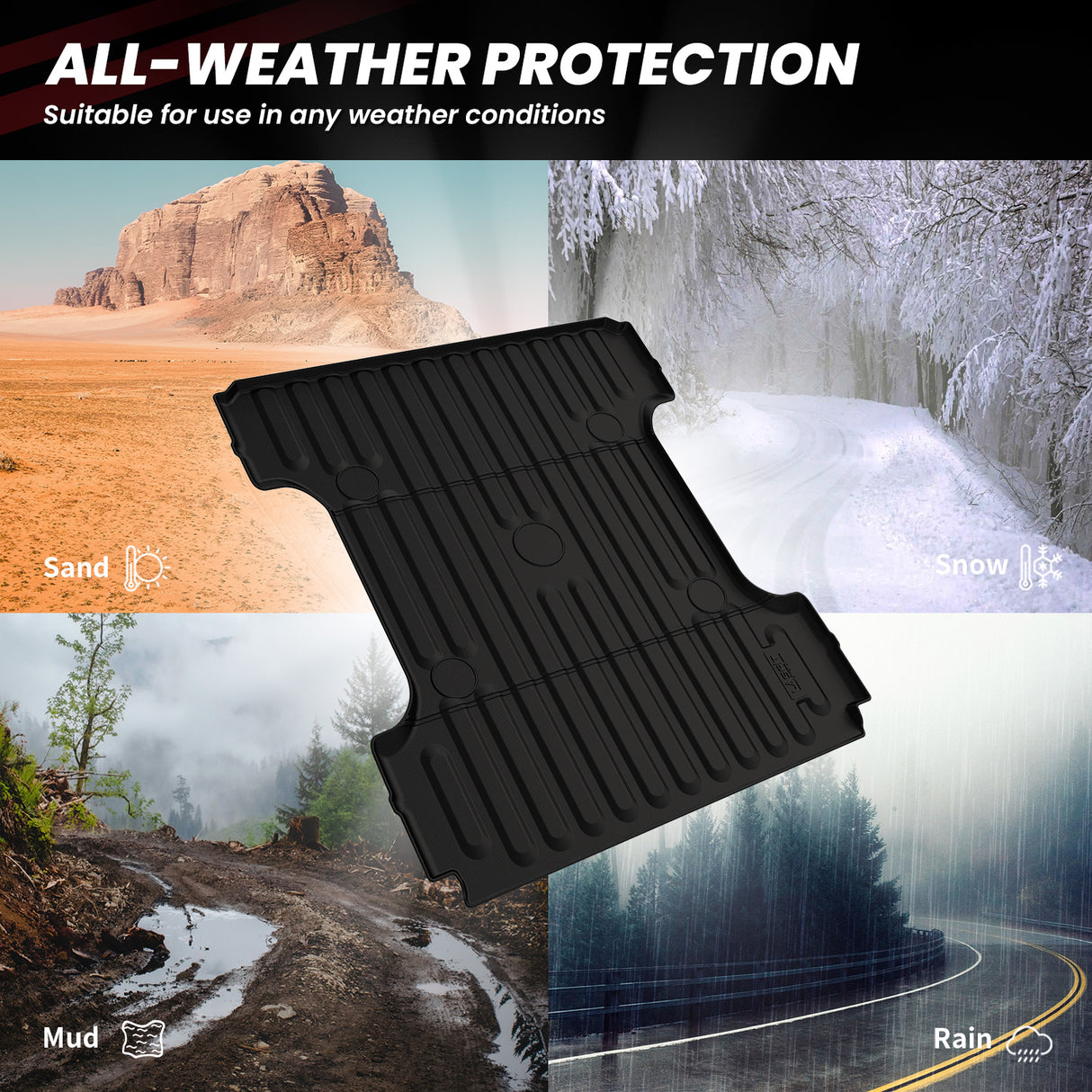 Fit for 2006-2026 Ram 2500 3500 Heavy Duty Bed Mat or Tailgate Mat, Don't fit with Optional Rambox & Drop-in liners