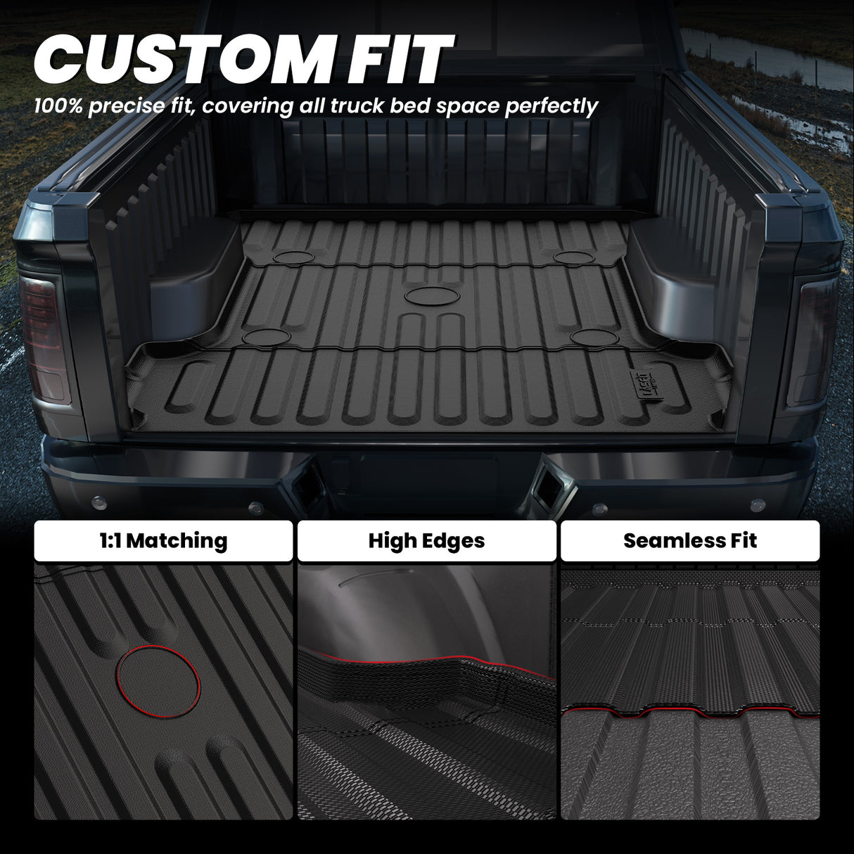 Fit for 2006-2026 Ram 2500 3500 Heavy Duty Bed Mat or Tailgate Mat, Don't fit with Optional Rambox & Drop-in liners