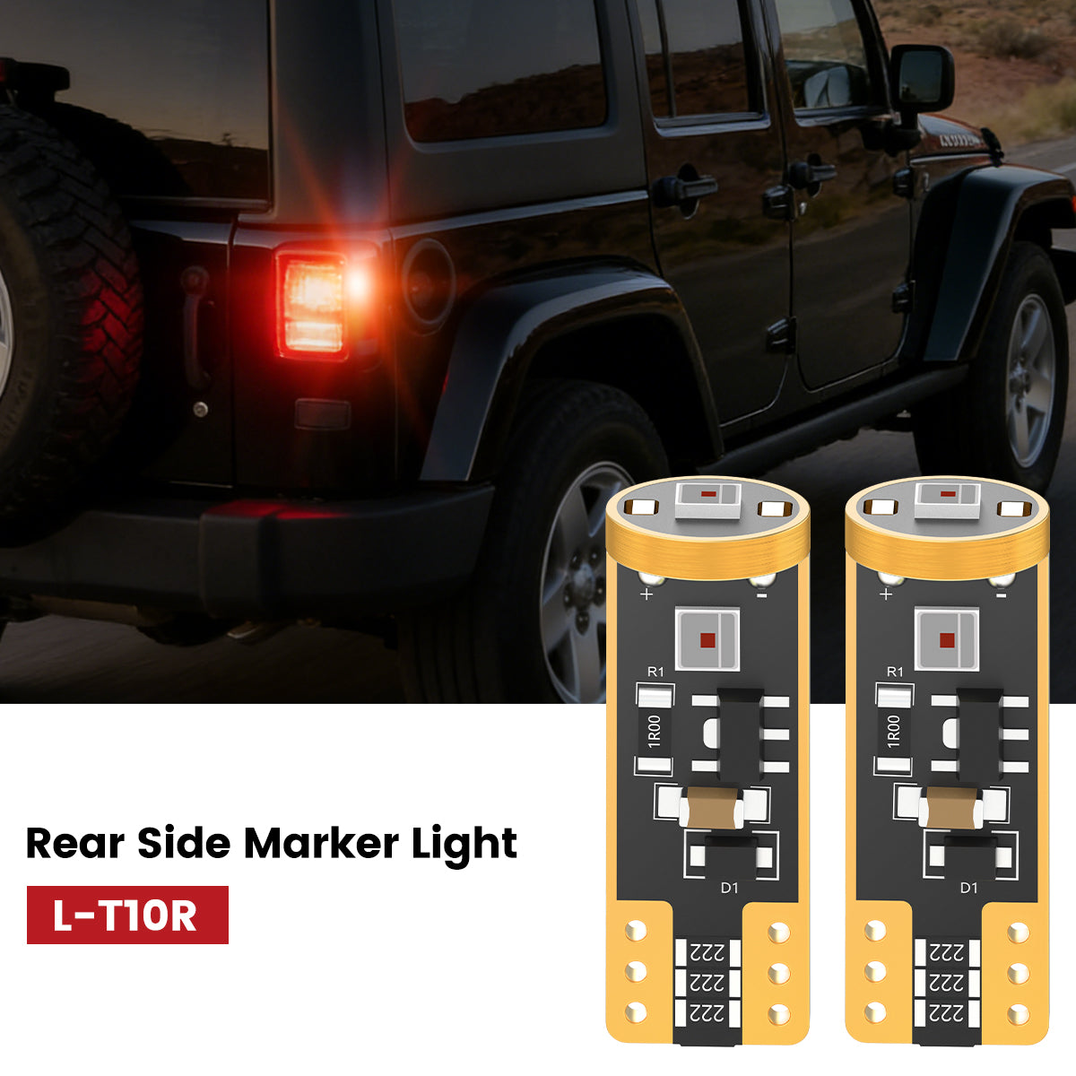 Lasfit 168 led rear side marker lights fit for 2007-2009 Jeep Wrangler