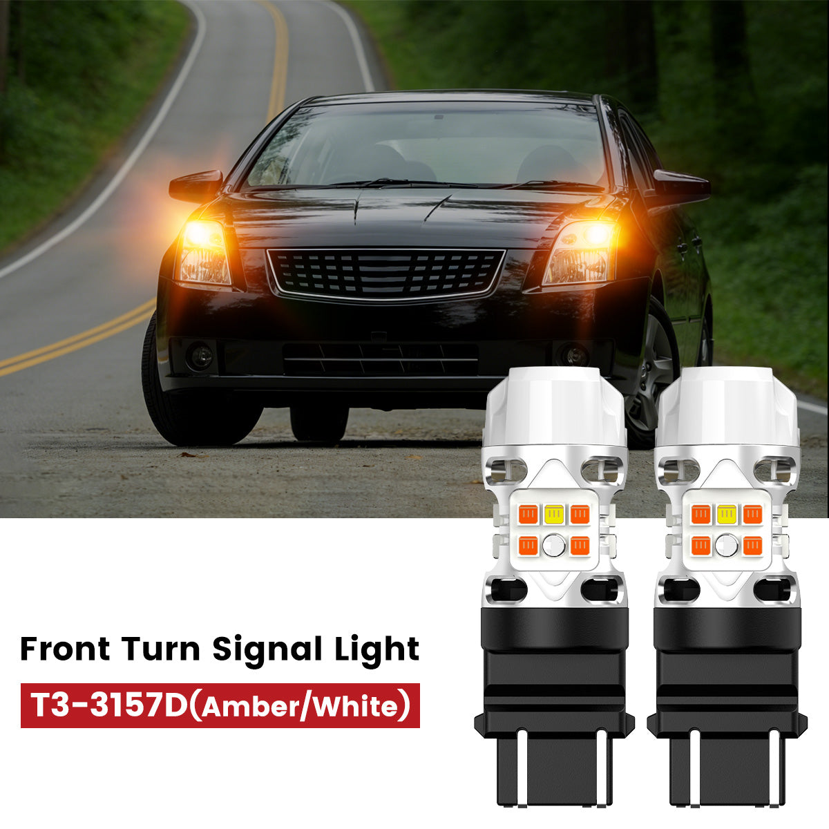 Lasfit 3157 led front turn signal light fit for 2007-2009 Nissan Sentra