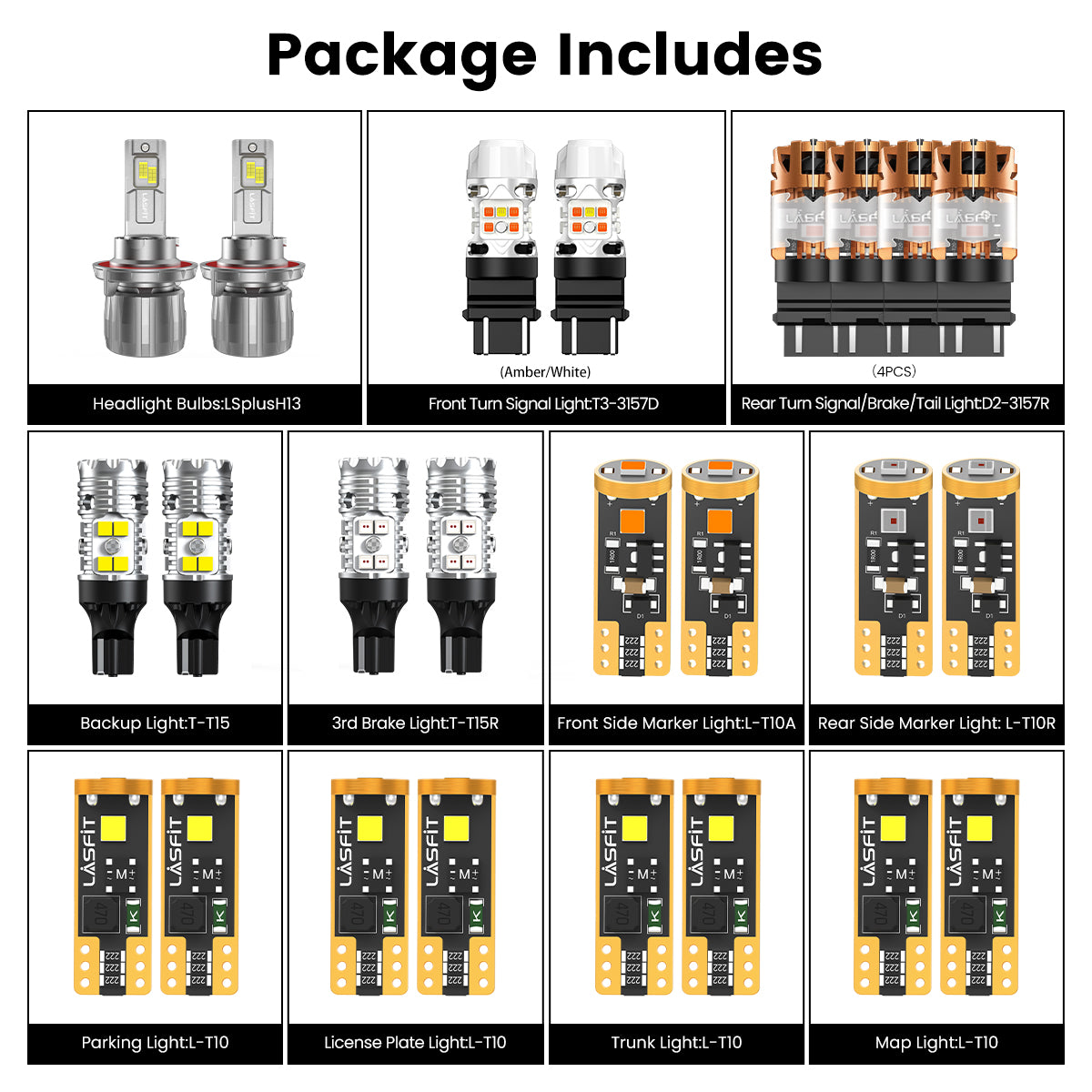 Lasfit combo package led bulbs for 2007-2009 Nissan Sentra 2.0/2.0 S(NO FOG)