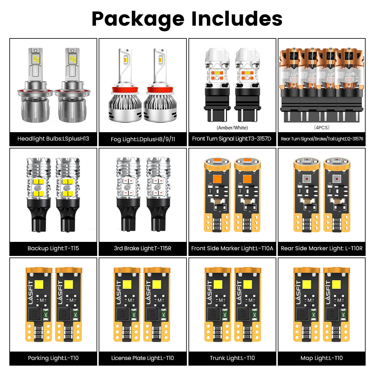 Lasfit combo package led bulbs for 2007-2009 Nissan Sentra 2.0/2.0 S/2.0 SL