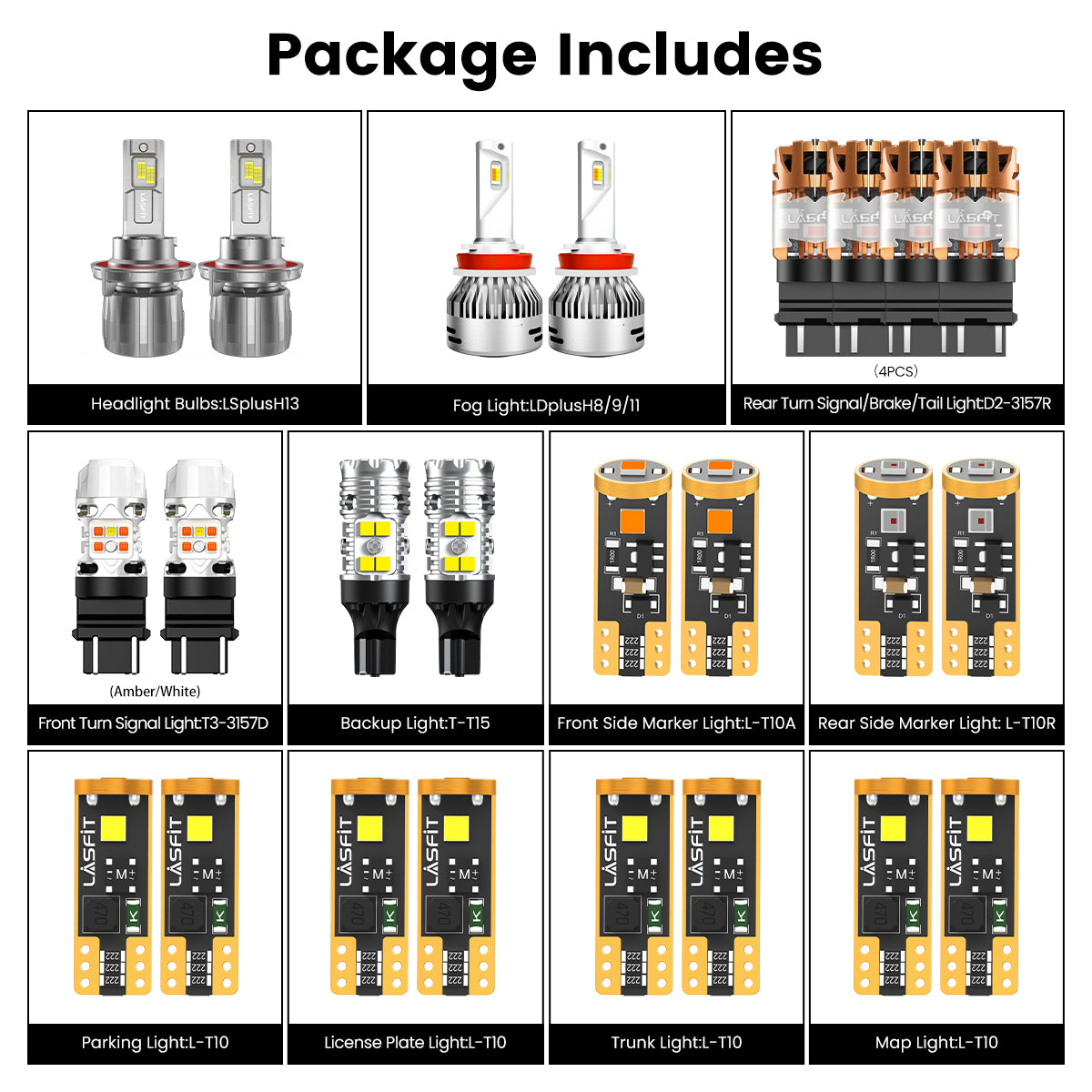 Lasfit combo package led bulbs for 2007-2009 Nissan Sentra 2.0 SR/SE-R/SPEC V