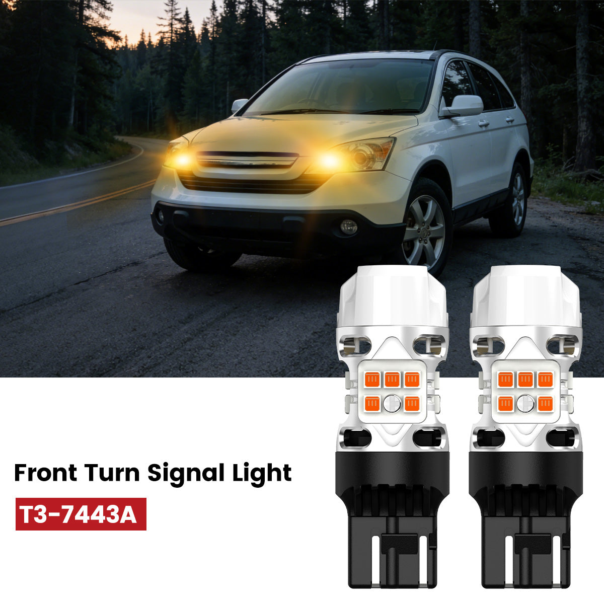 Lasfit 7443 led front turn signal lights fit for 2007-2011 Honda CR-V