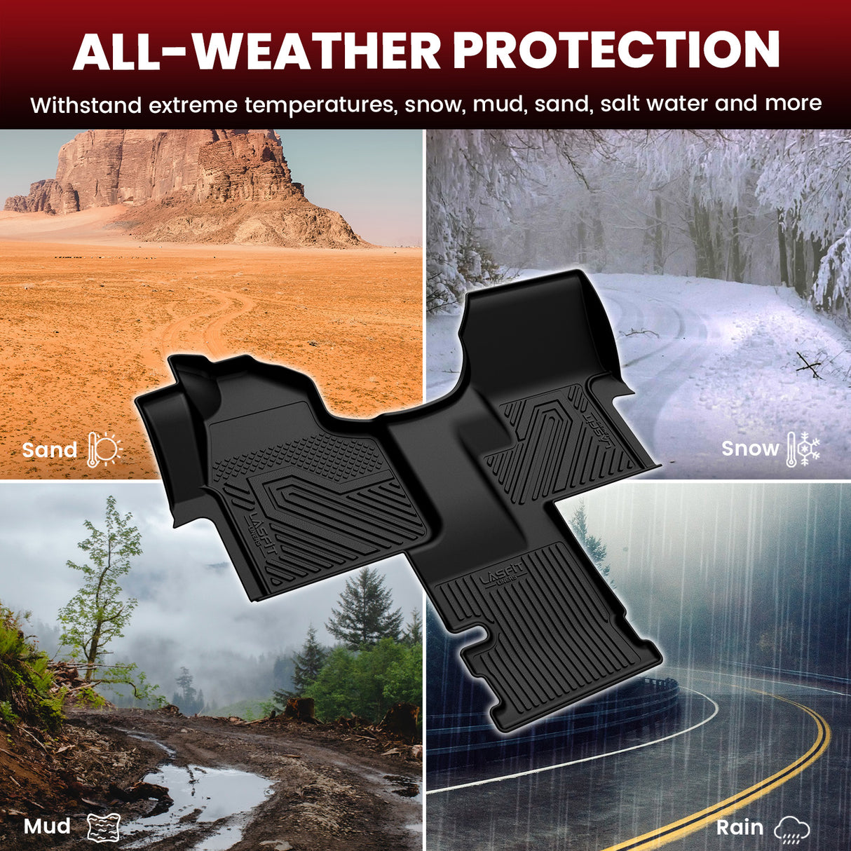 Fit For 2007-2011 Dodge Sprinter 1st Row Floor Mats All Weather Protection