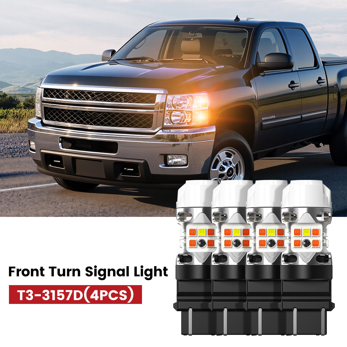 Lasfit 3157 led front turn signal lights fit for 2007-2013 Chevrolet Silverado 1500