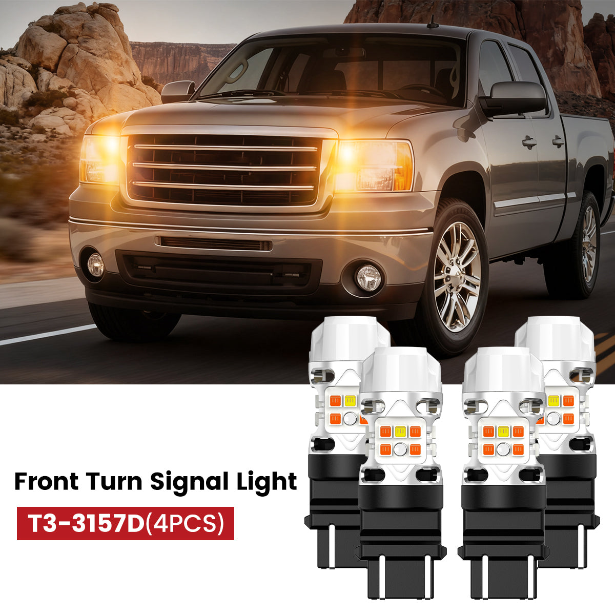 Lasfit 3157 led front turn signal lights fit for 2007-2013 GMC Sierra 1500