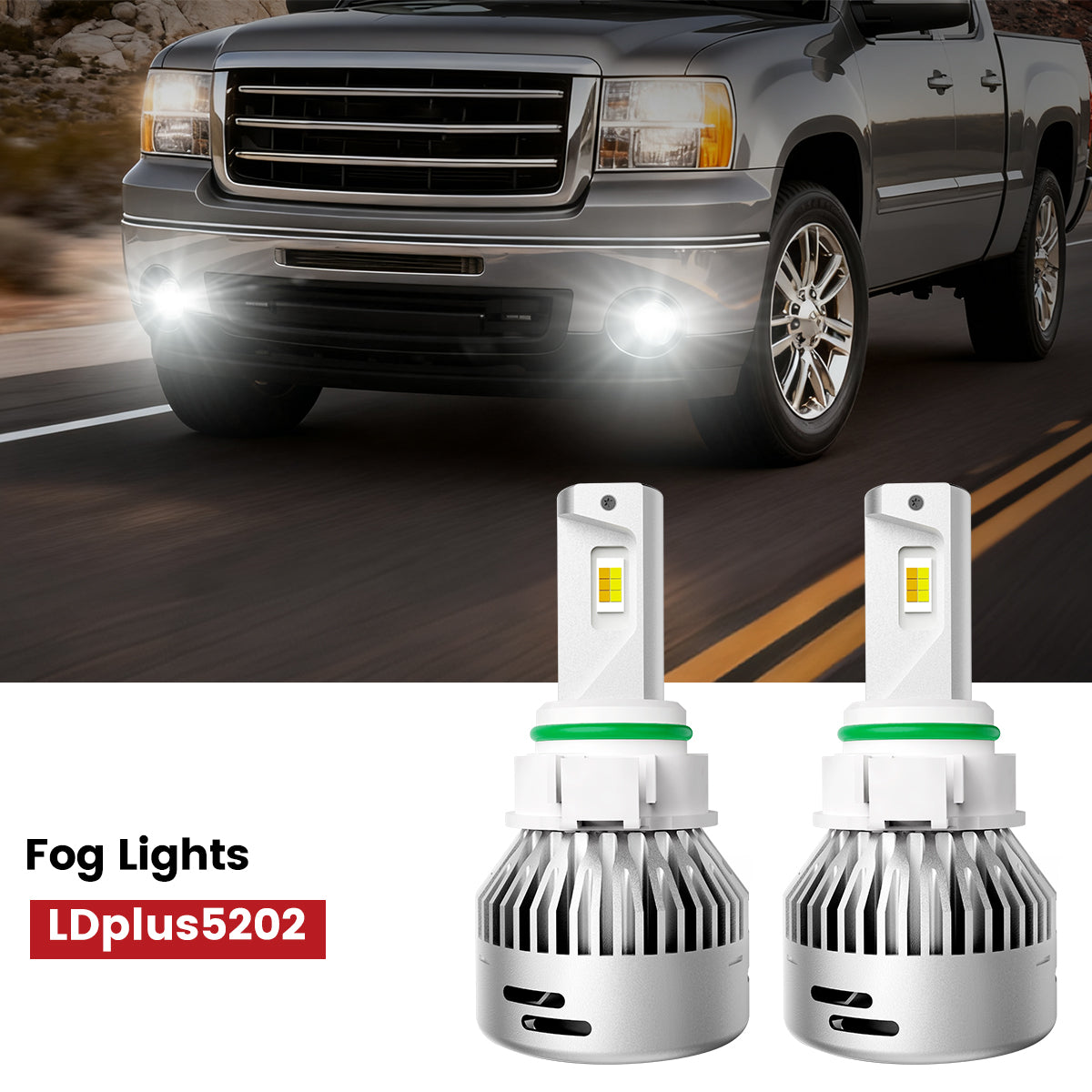 Lasfit 5202 led fog lights fit for 2007-2013 GMC Sierra 1500