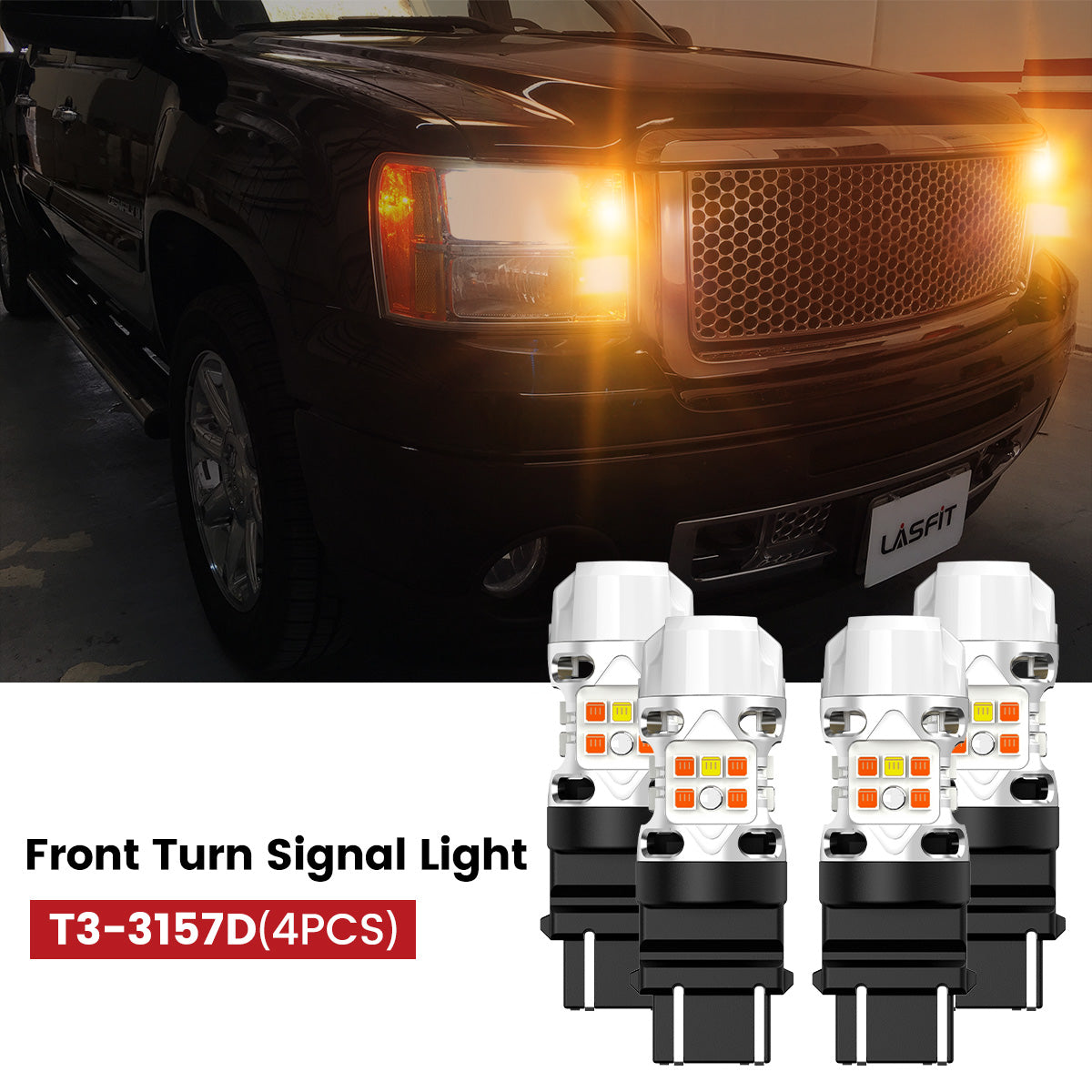 Lasfit 7443 led front turn signal light fit for 2007-2014 GMC Sierra 2500 3500