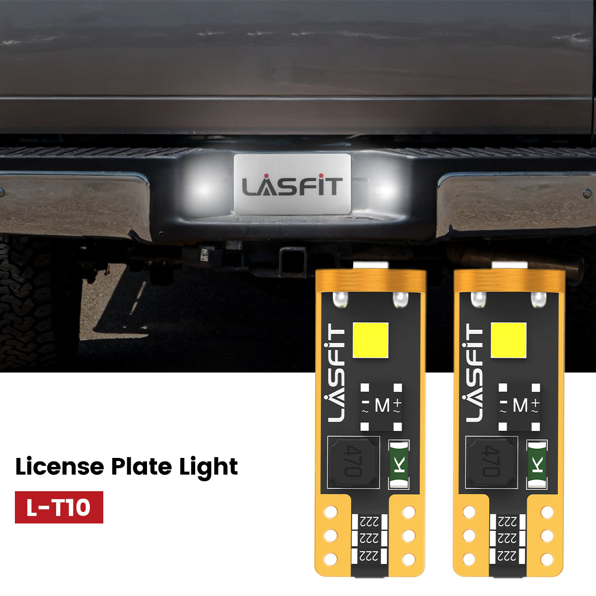 Lasfit led license plate light bulbs for 2008-2010 Ford F-250 F-350