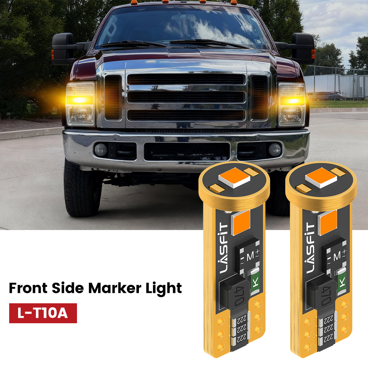 Lasfit led front side marker light bulbs for 2008-2010 Ford F-250 F-350