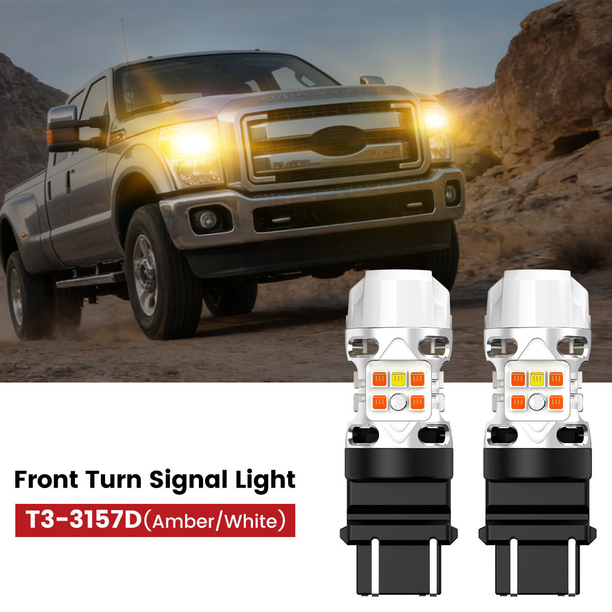 Lasfit 3157 led front turn signal lights fit for 2008-2016 Ford F-450 Super Duty