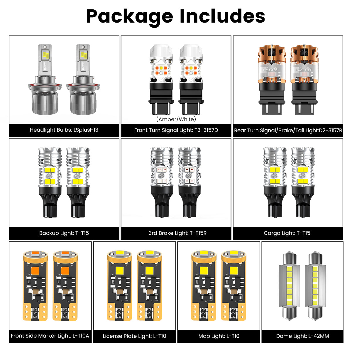 Lasfit combo package led bulbs for 2008-2016 Ford F-450 Super Duty W/o Fog Lights