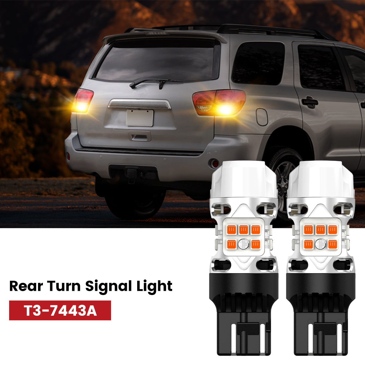 Lasfit 7443 led rear turn signal light fit for 2008-2017- Toyota Sequoia