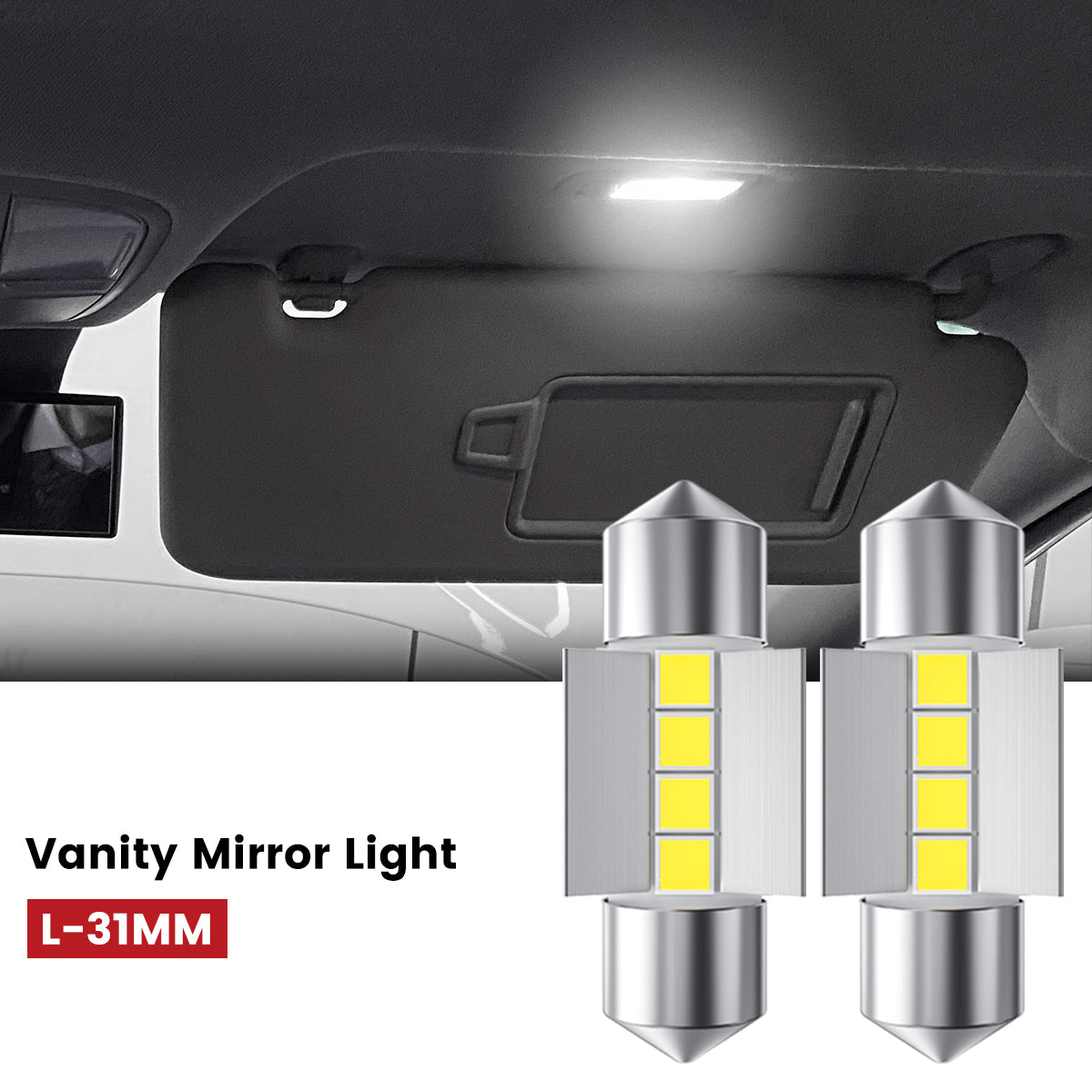 Lasfit 31MM led vanity mirror lights fit for 2009-2015 Honda Pilot