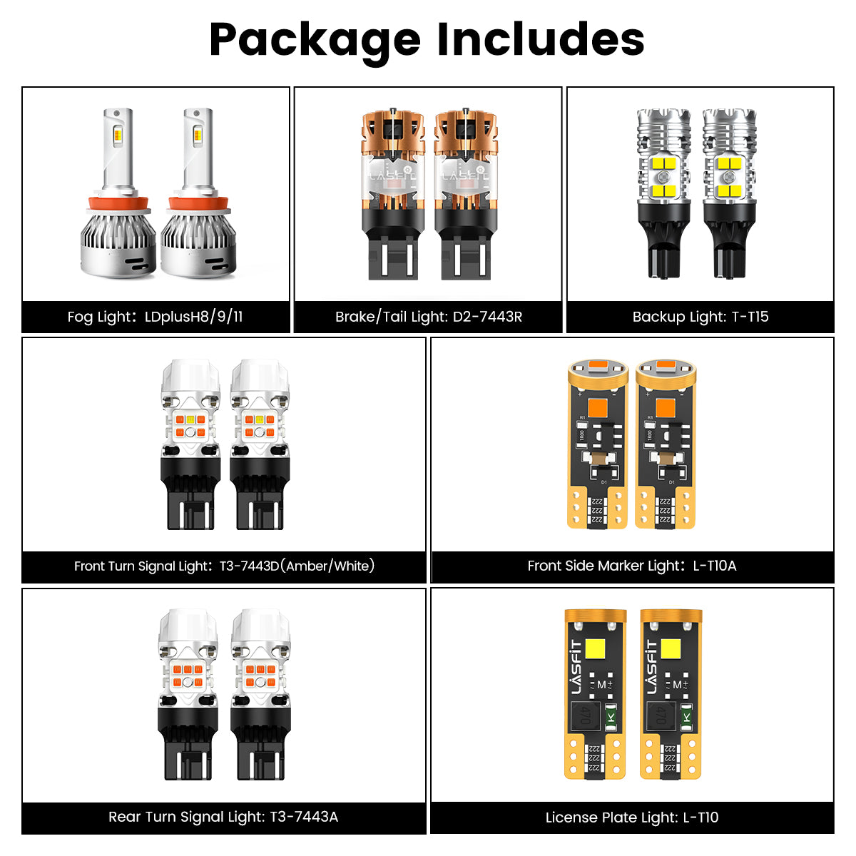 Lasfit combo package led bulbs for 2009-2015 Toyota Venza W/ HID Headlights