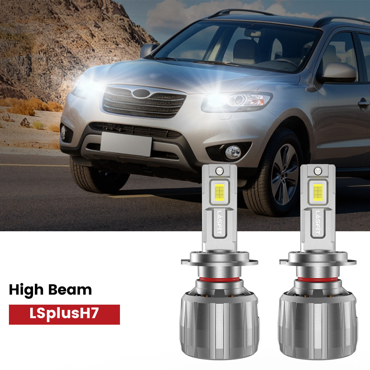 Lasfit H7 led high beam fit for 2010-2012 Hyundai Santa Fe