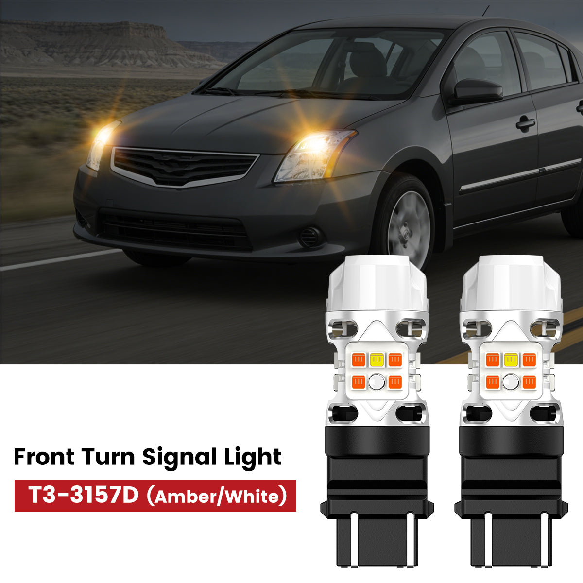 Lasfit 3157 led front turn signal light fit for 2010-2012 Nissan Sentra