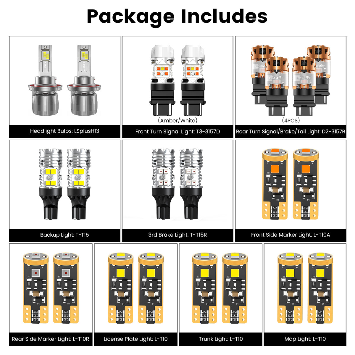 Lasfit combo package led bulbs for 2010-2012 Nissan Sentra 2.0/2.0 S