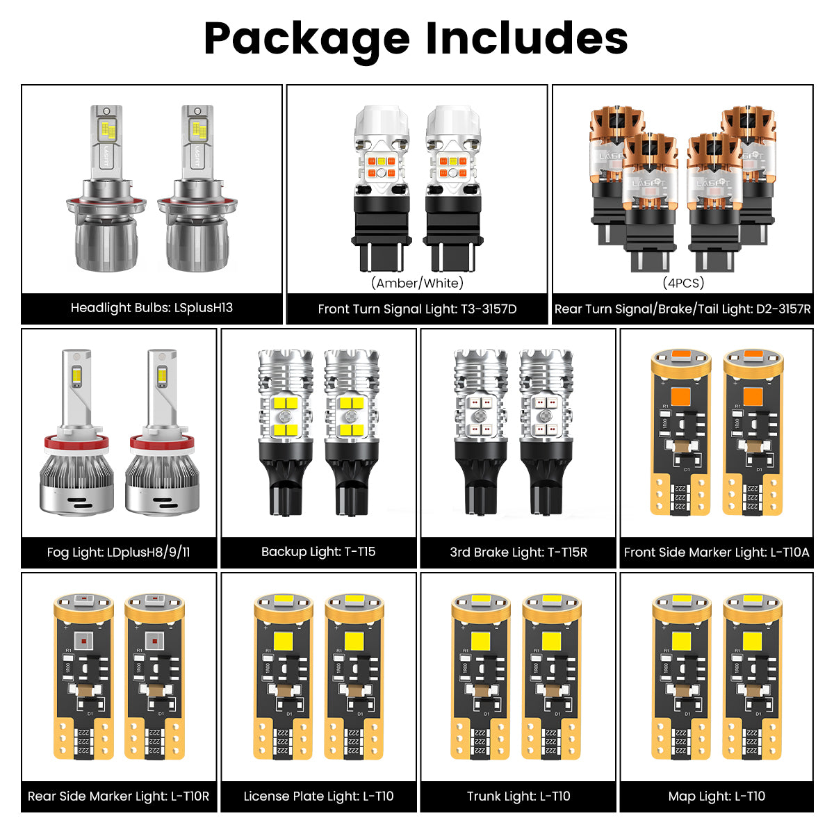 Lasfit combo package led bulbs for 2010-2012 Nissan Sentra 2.0 SL