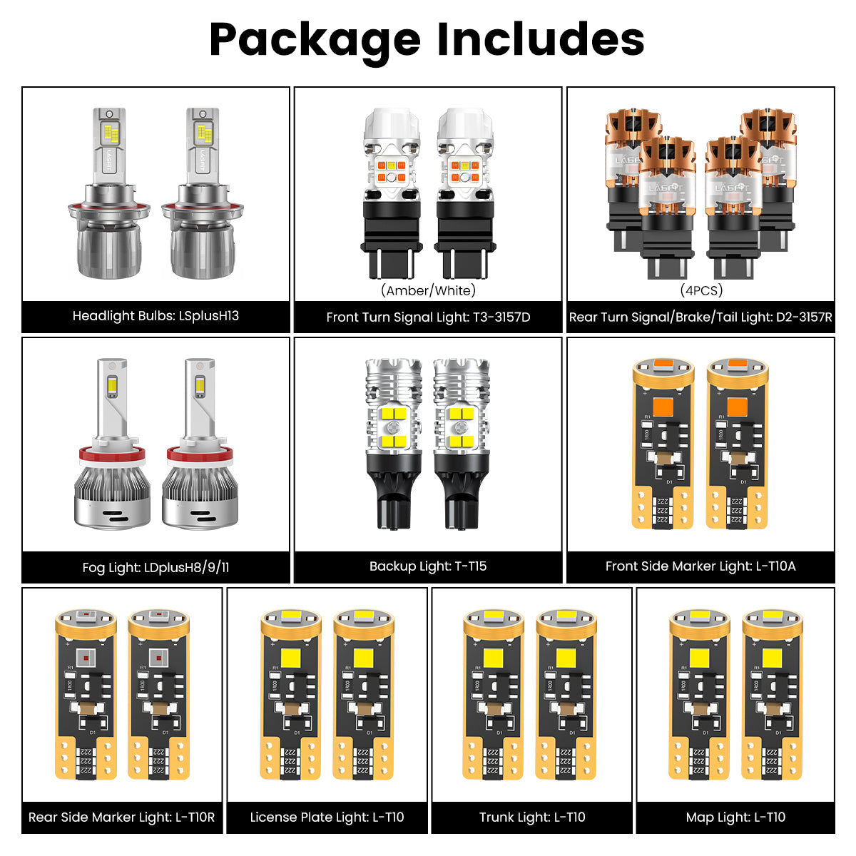 Lasfit combo package led bulbs for 2010-2012 Nissan Sentra 2.0 SR/SE-R/SPEC V