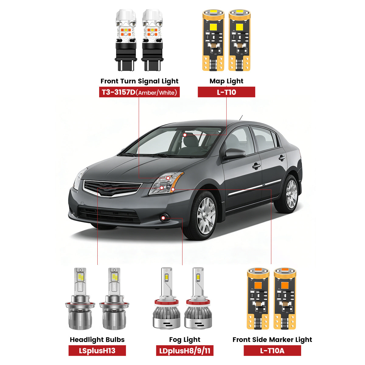 Lasfit led bulbs for 2010-2012 Nissan Sentra