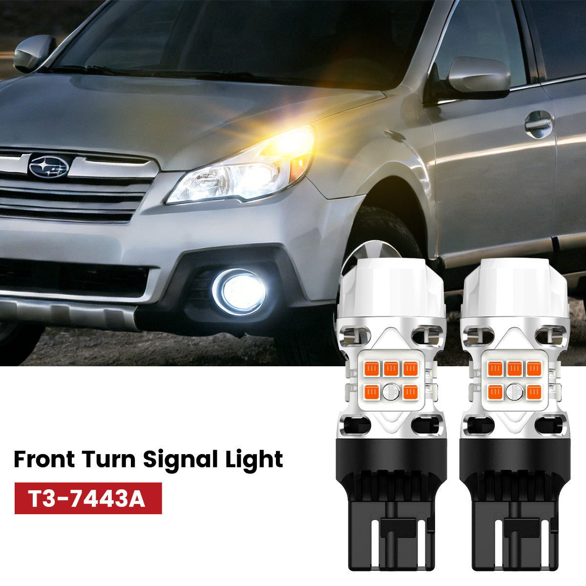 Lasfit 7443 led front turn signal light fit for 2010-2014 Subaru Outback