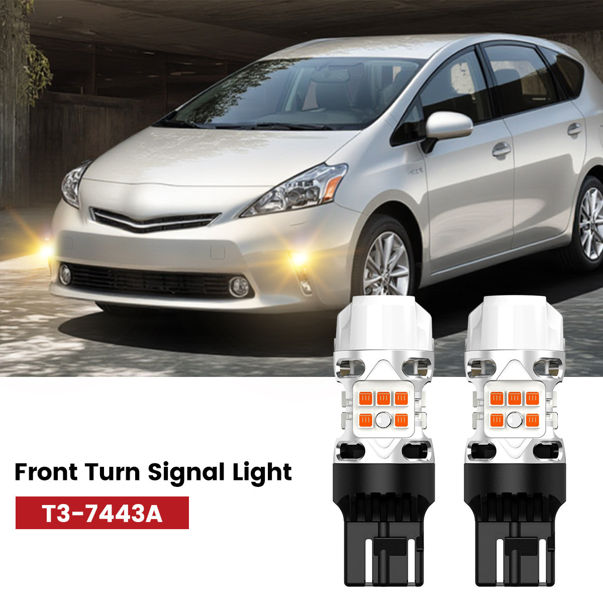 Lasfit 7443 led front turn signal lights fit for 2010-2015 Toyota Prius